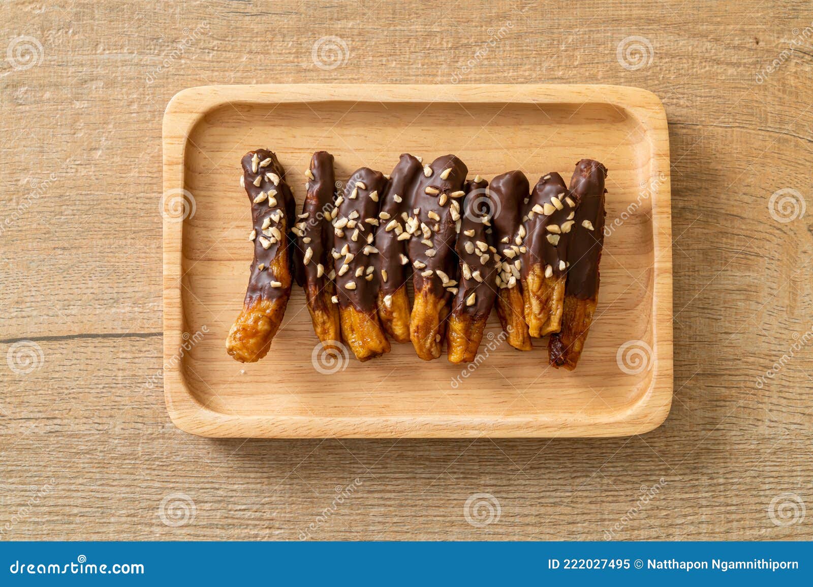 Banana Chocolate Coating or Banana Dipped Chocolate Stock Image Image