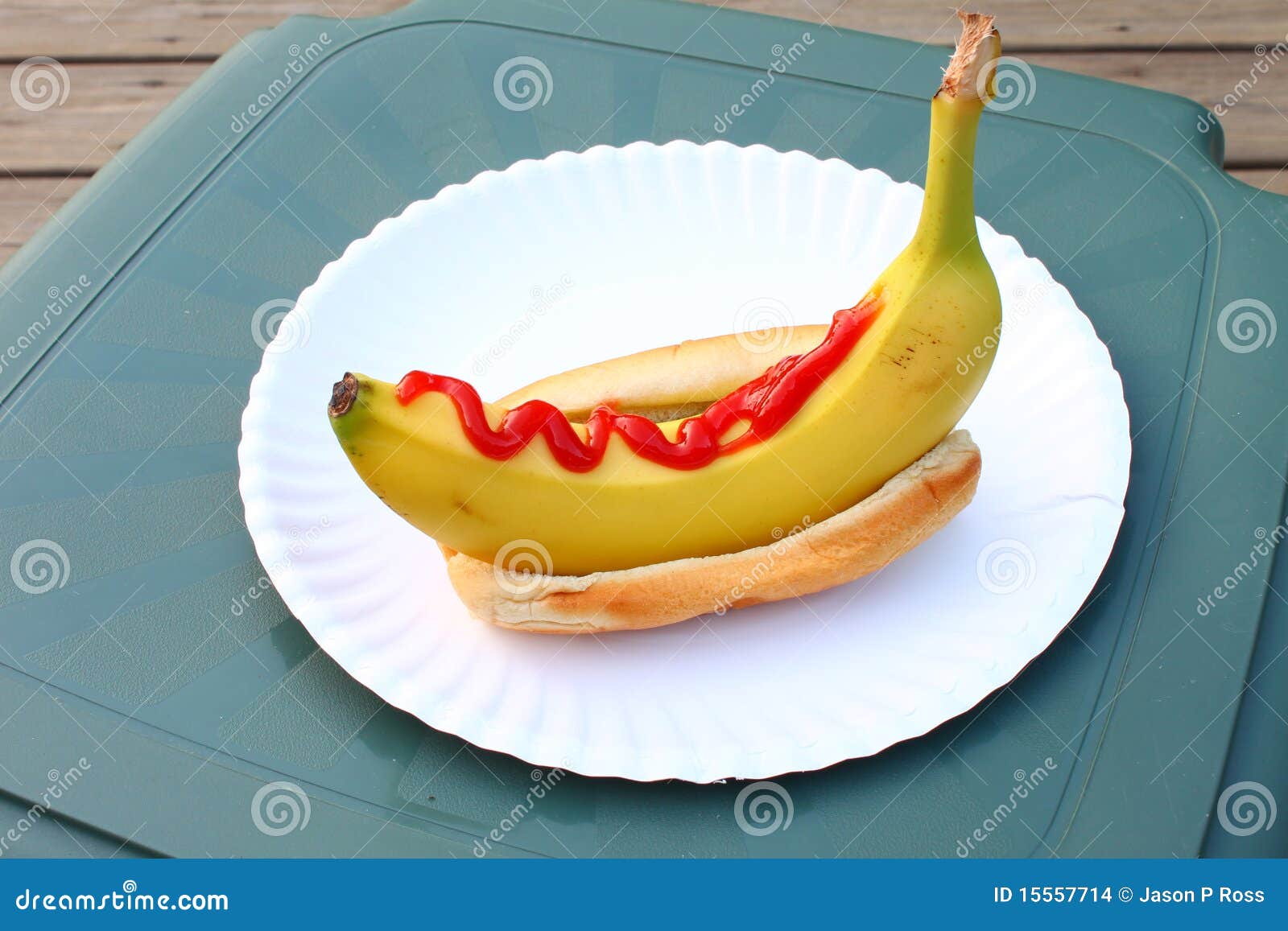 Banana dog with Ketchup stock photo. Image of food, savory 15557714