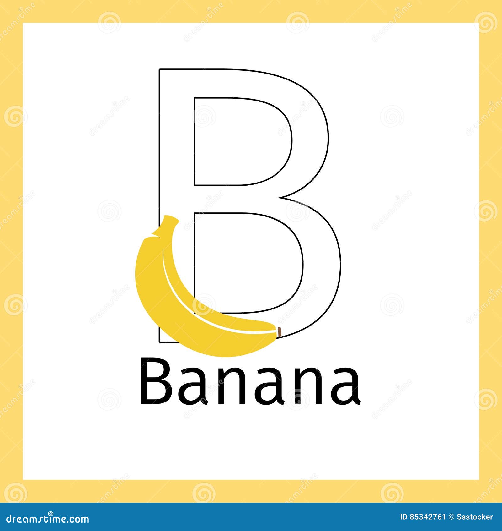 B é para banana para colorir