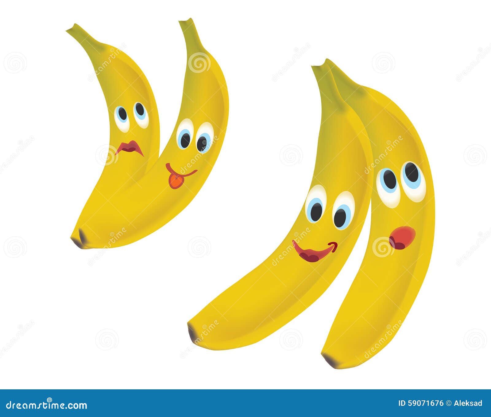 Banana Face Expressions stock vector. Illustration of face 59071676