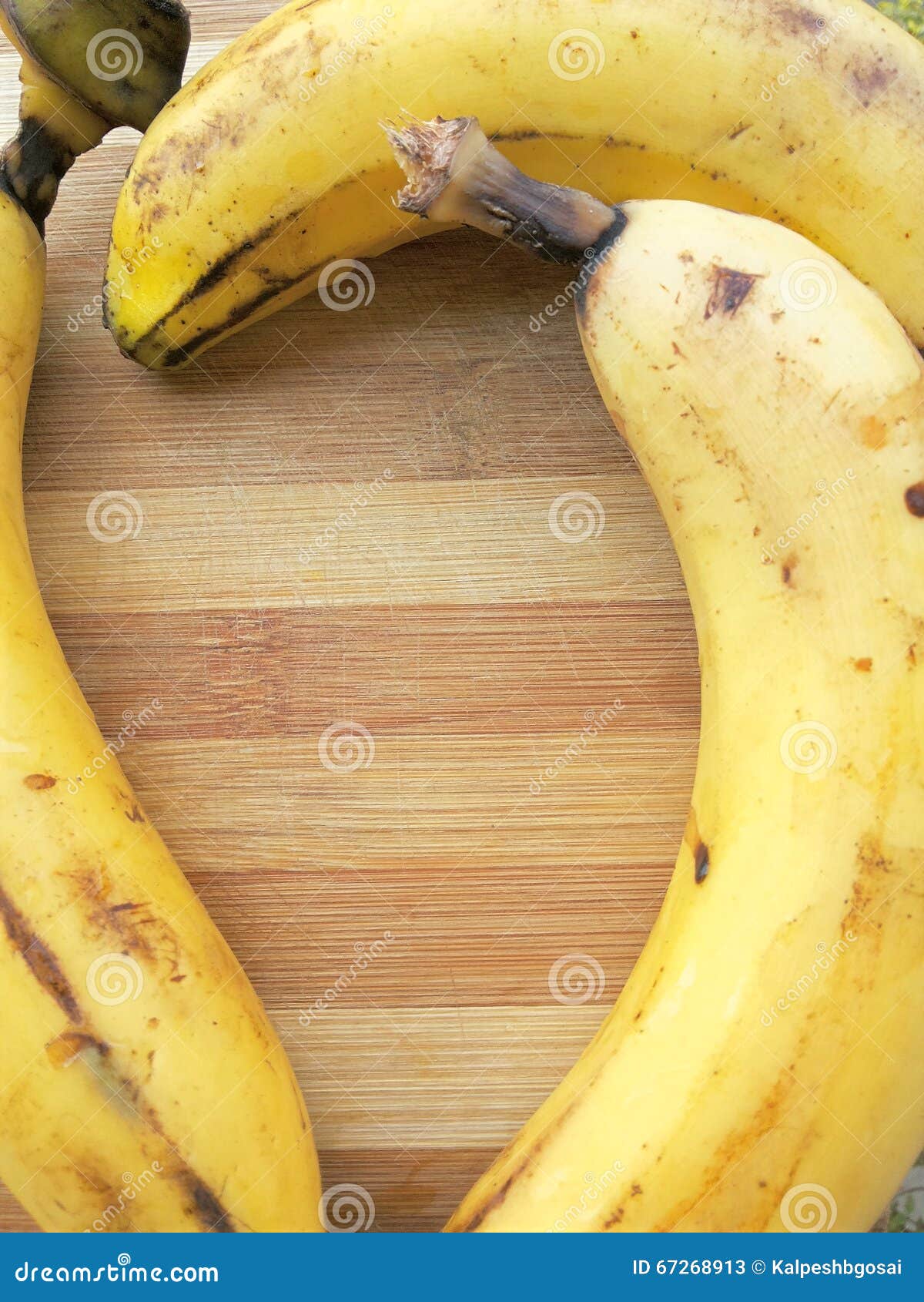 Banana Frame on Wooden Background Stock Image Image of edible, bunch