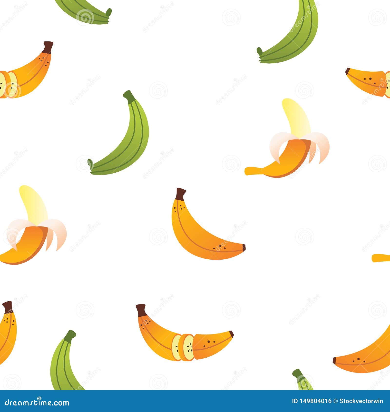 Banana Friut Icon Vector Seamless Pattern Stock Vector - Illustration ...