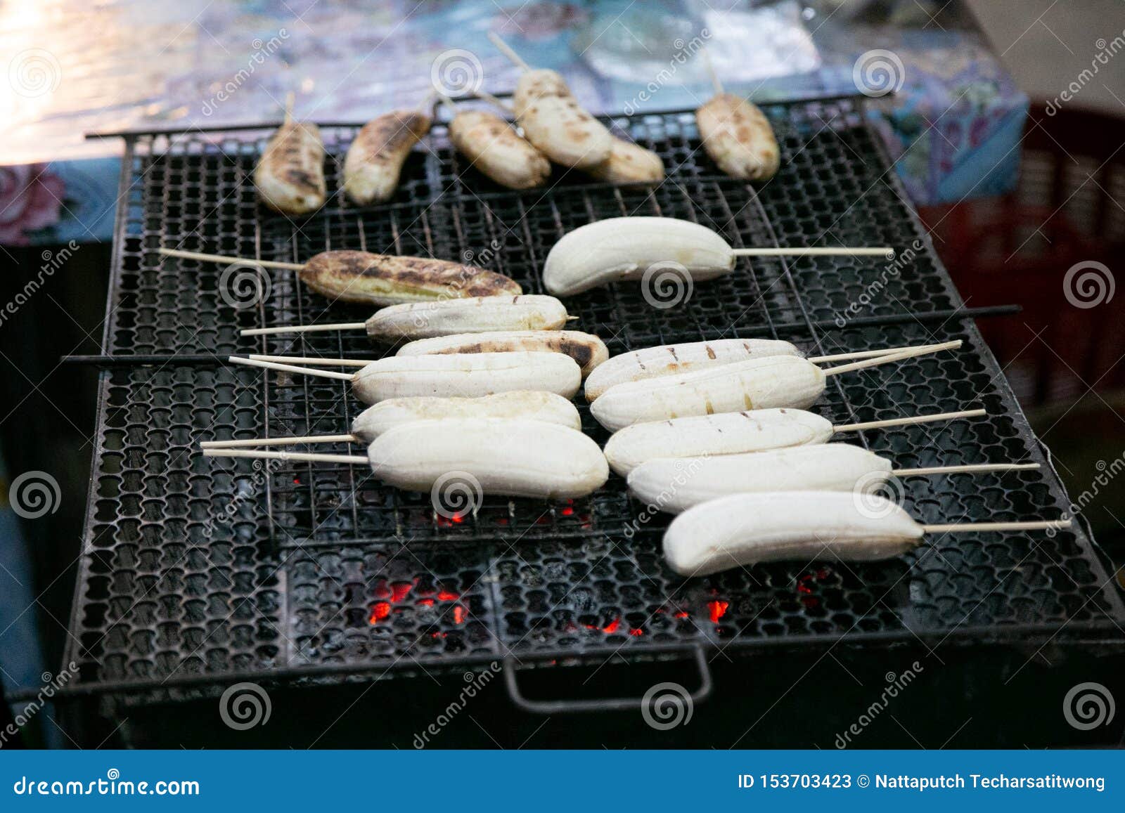 Banana Grilled on Banana Leaf, Dessert in Thailand Stock Image Image
