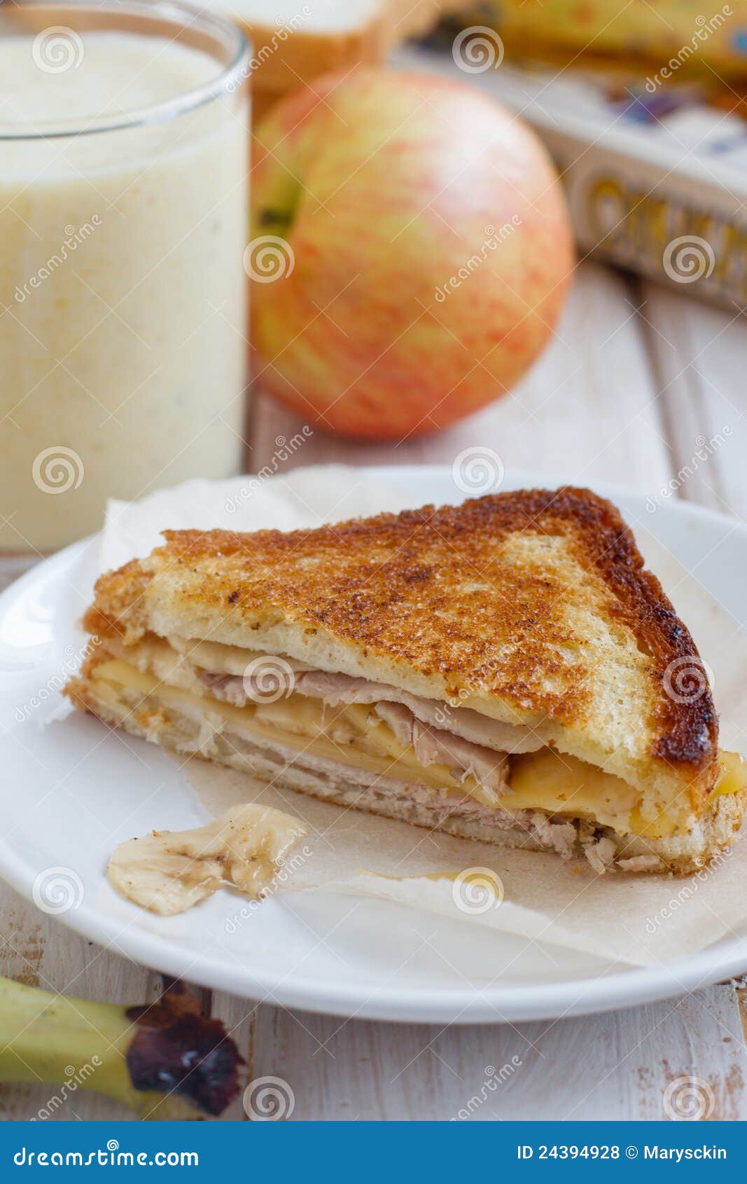 Banana, Ham and Cheese Sandwich Stock Photo Image of sandwich, swiss 24394928
