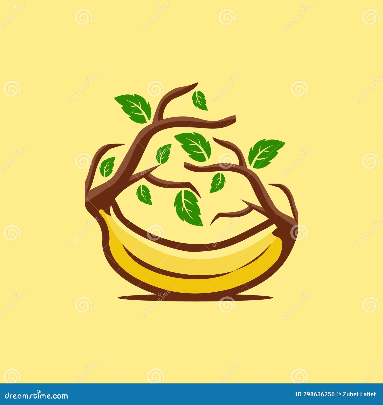 Banana Illustration, Banana Logo Design Vector Template, Tree Banana