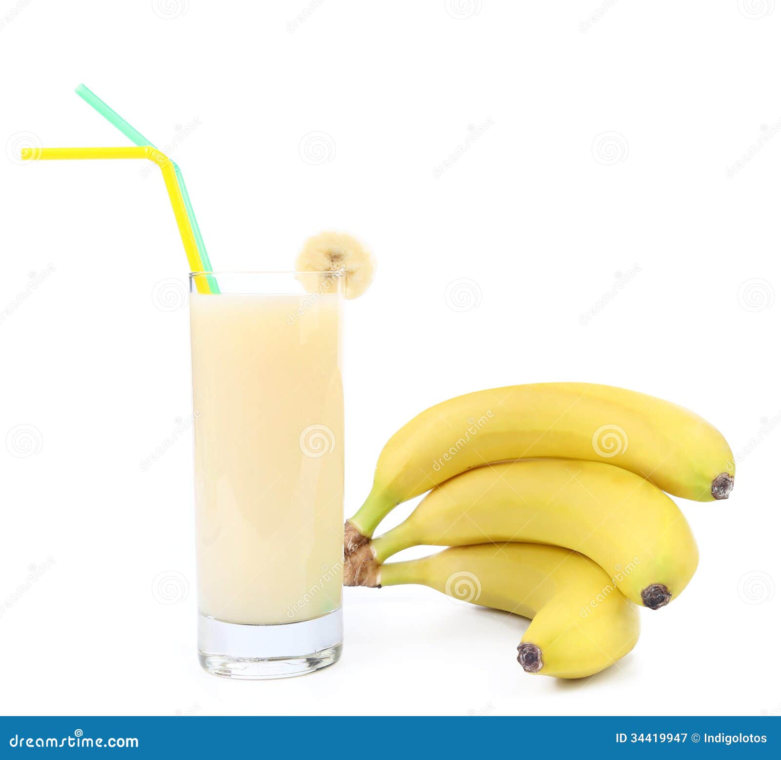 Banana juice stock image. Image of sweet, health, glass 34419947
