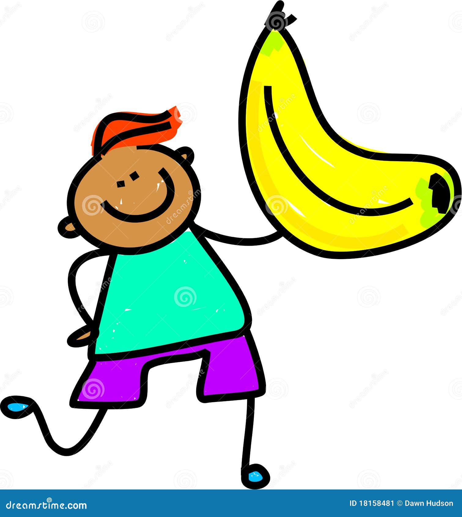 Banana Kid Stock Image Image 18158481