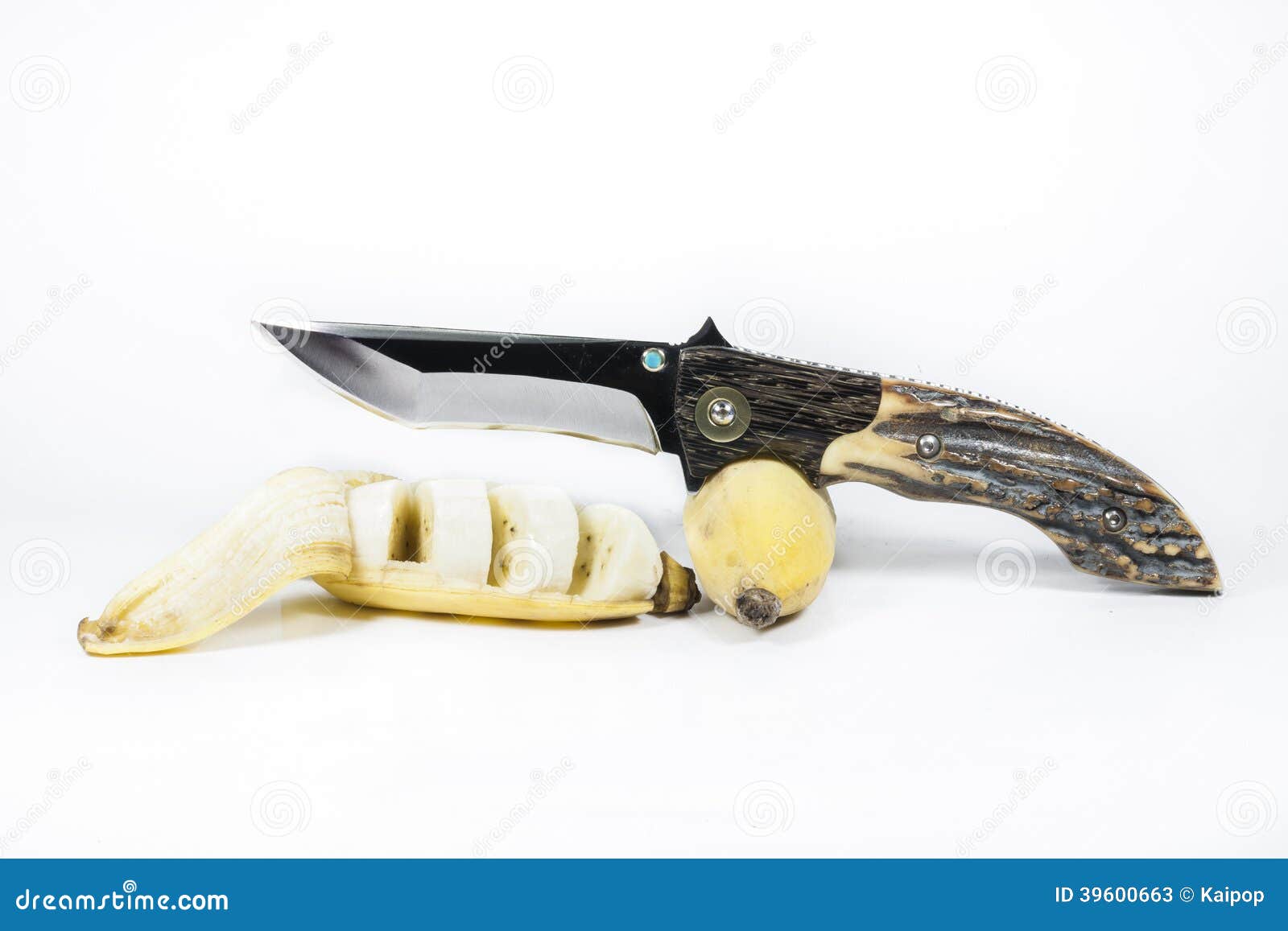 Banana and Knife stock image. Image of bannannas, fresh 39600663