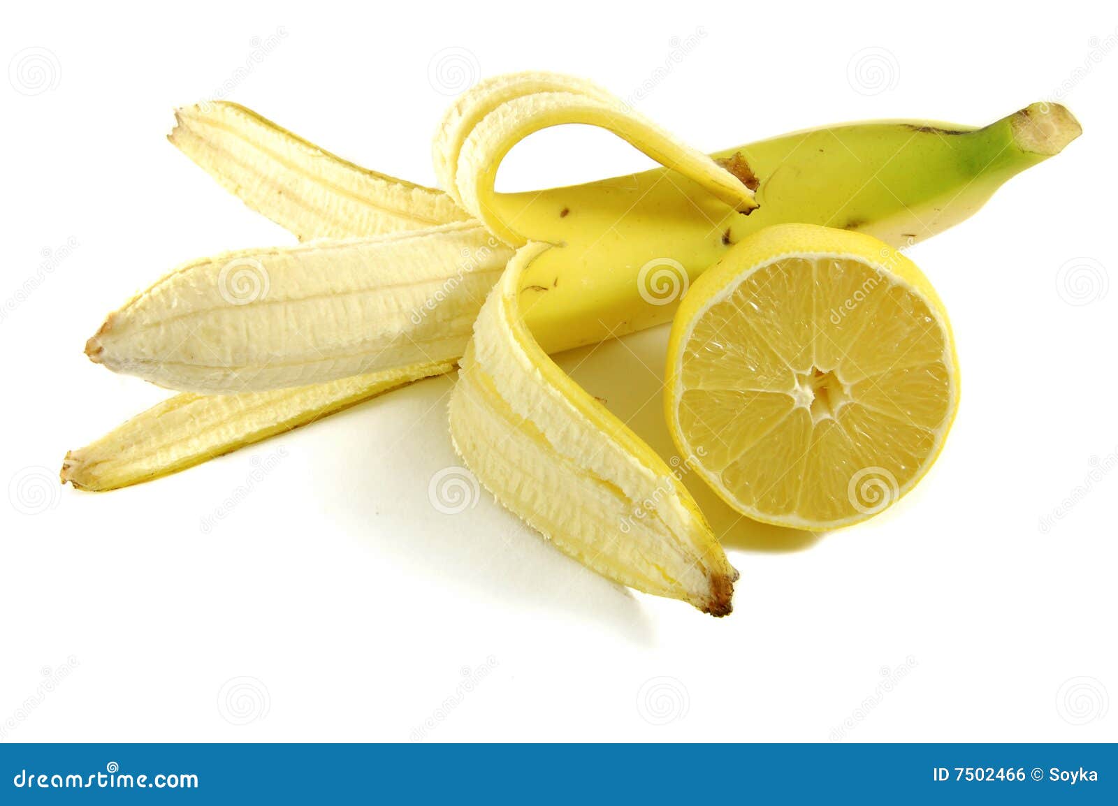 Banana and lemon stock photo. Image of tropical, sweet 7502466