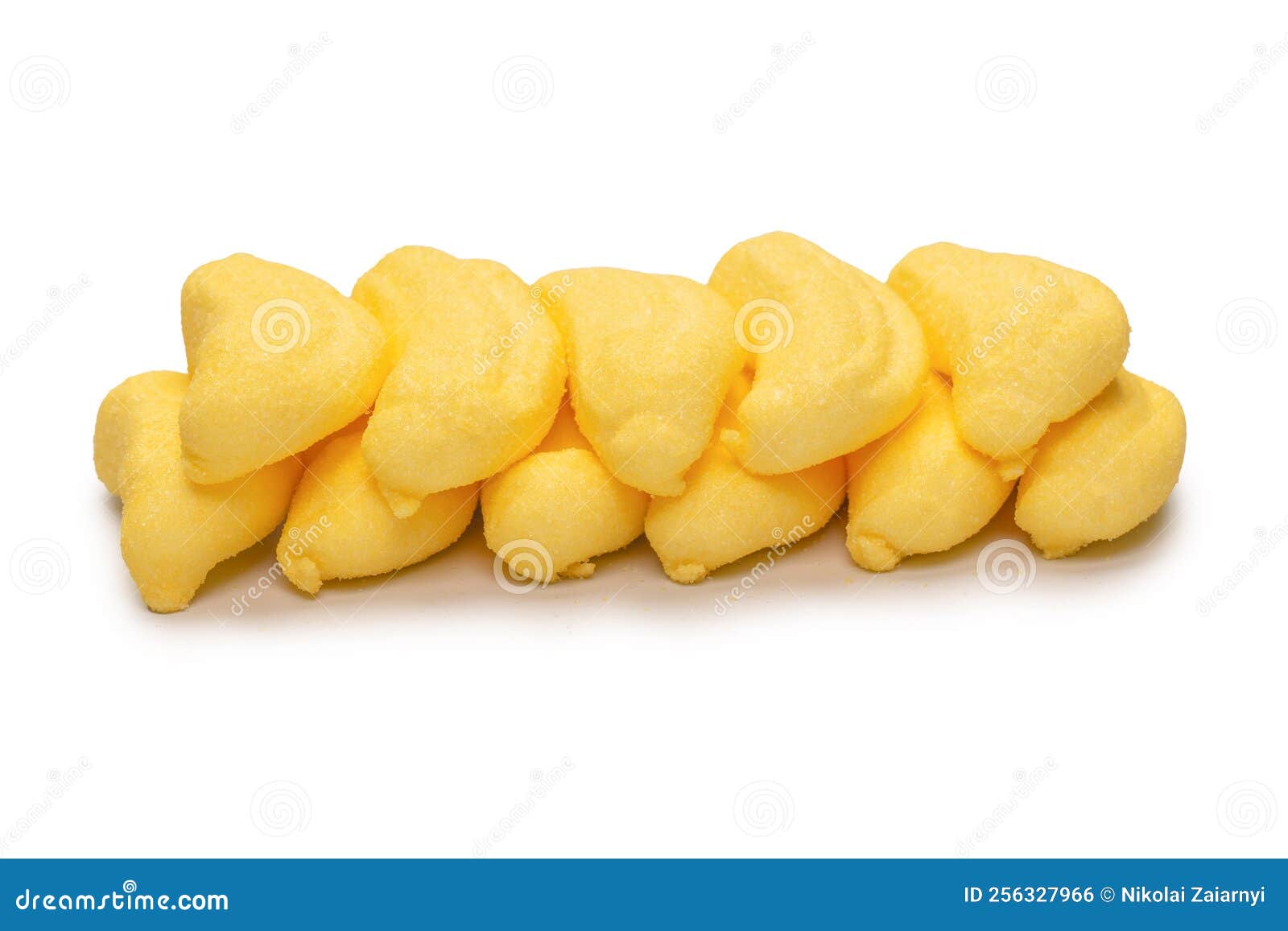 Banana Marshmallow Candy Isolated on a White Background Stock Photo