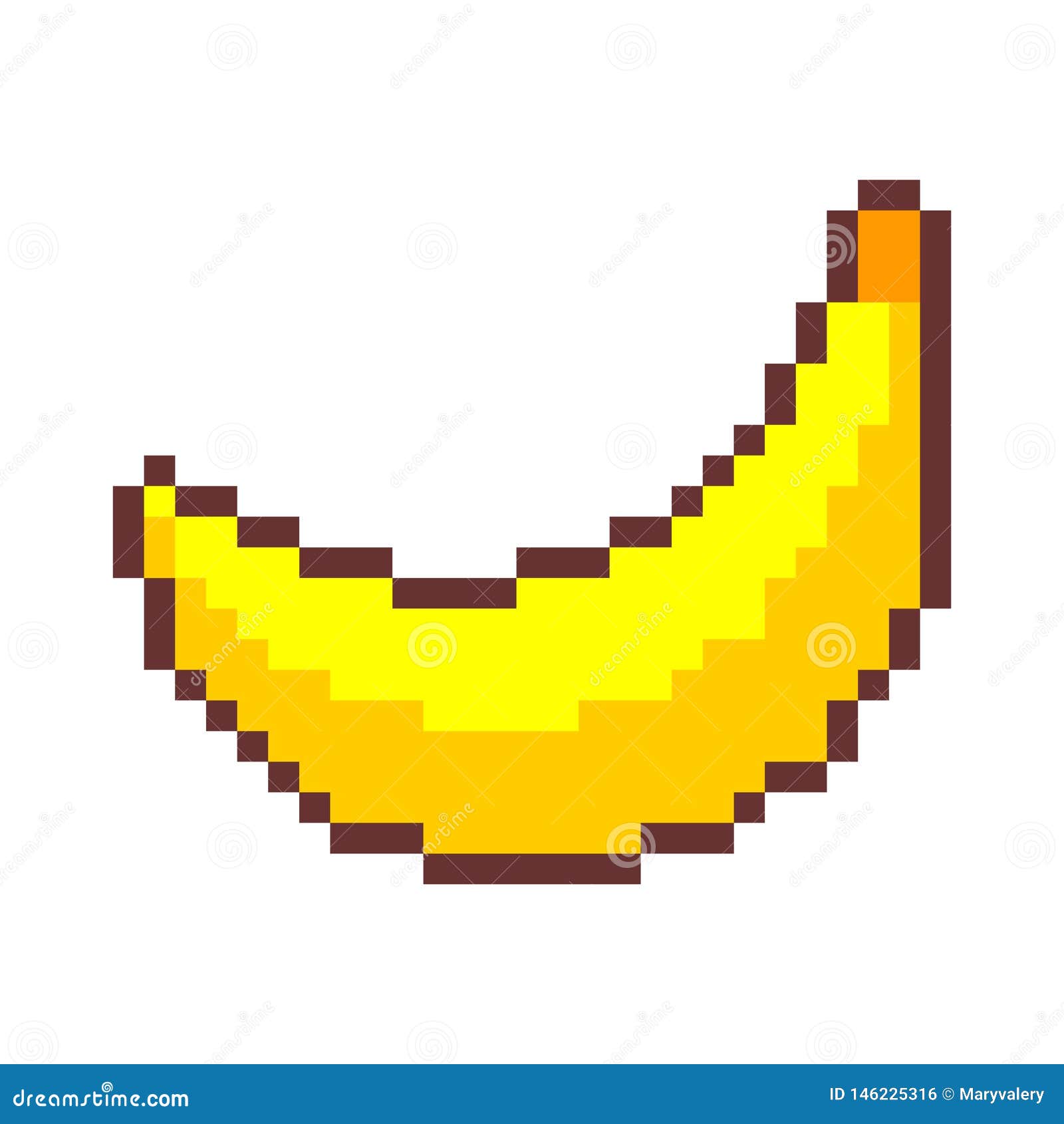 Banana Pixel Art Fruit Pixelated Old Game Graphics 8 Bit