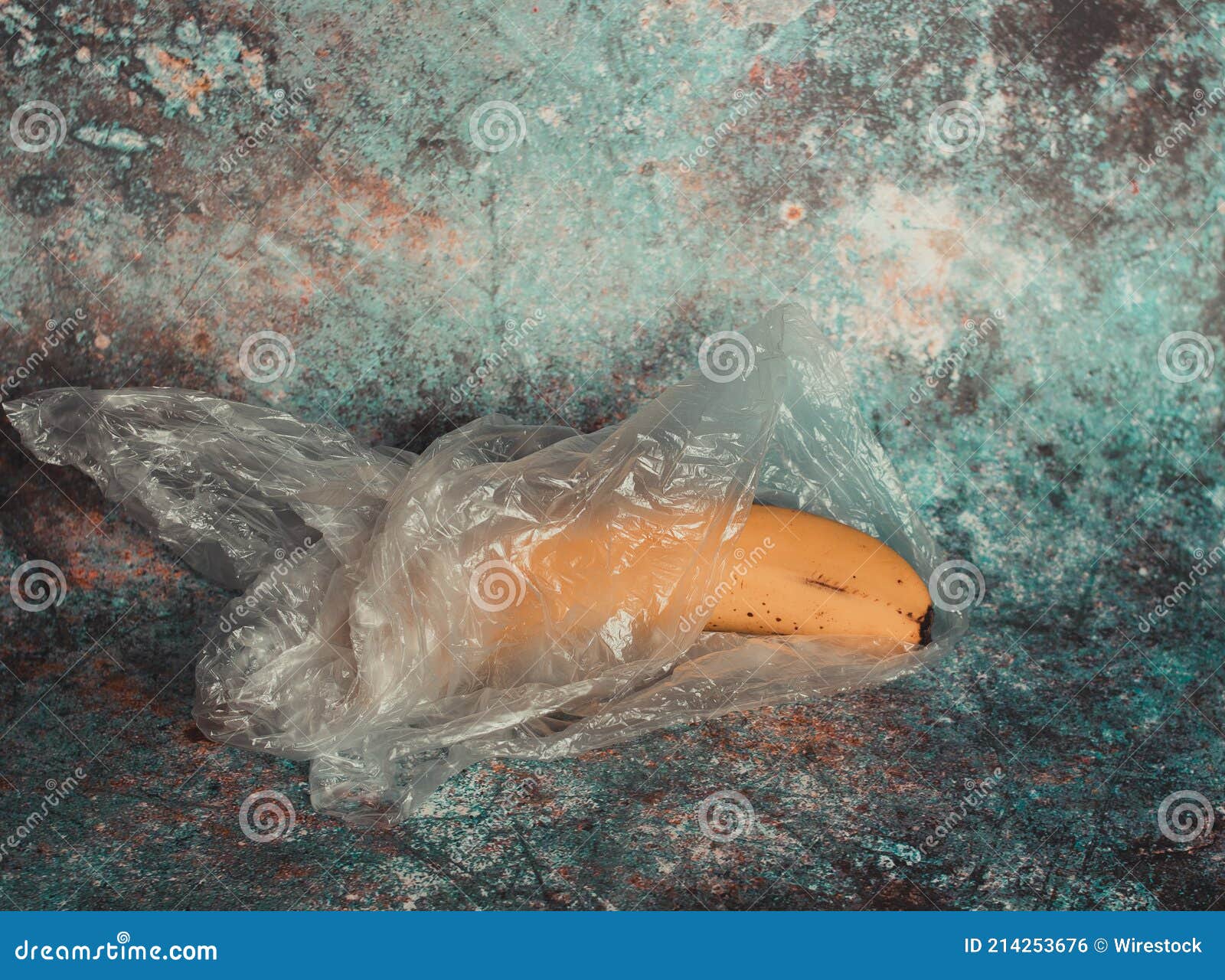 Banana in a Plastic Bag (for Fast Ripening) Stock Photo Image of