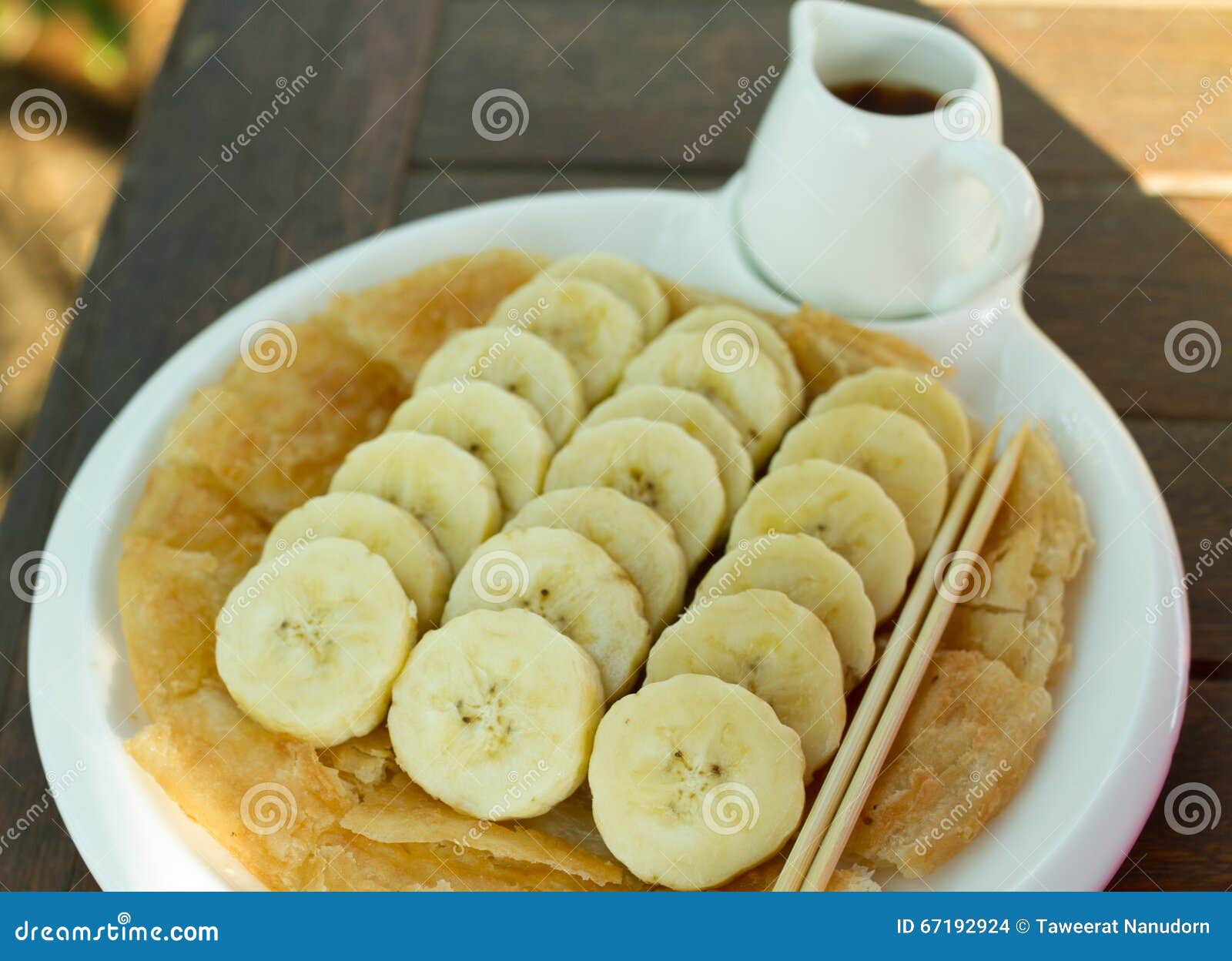 The Banana Roti with Honey. Stock Photo Image of diet, fried 67192924