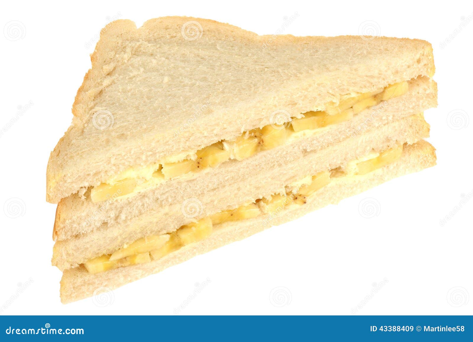 Banana Sandwich In White Sliced Bread Stock Image Image of isolated