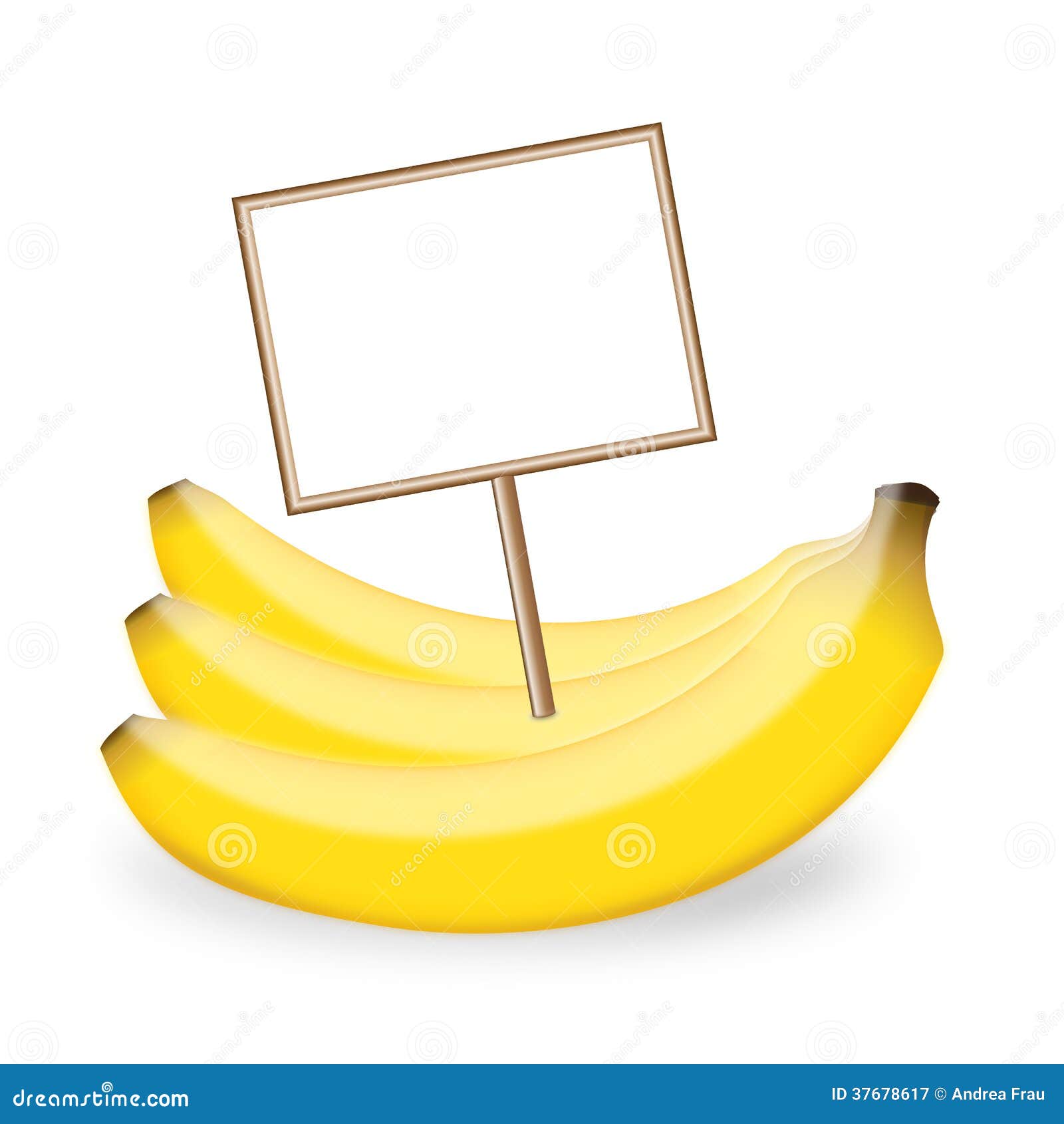 Banana with a tag stock illustration. Illustration of dessert 37678617