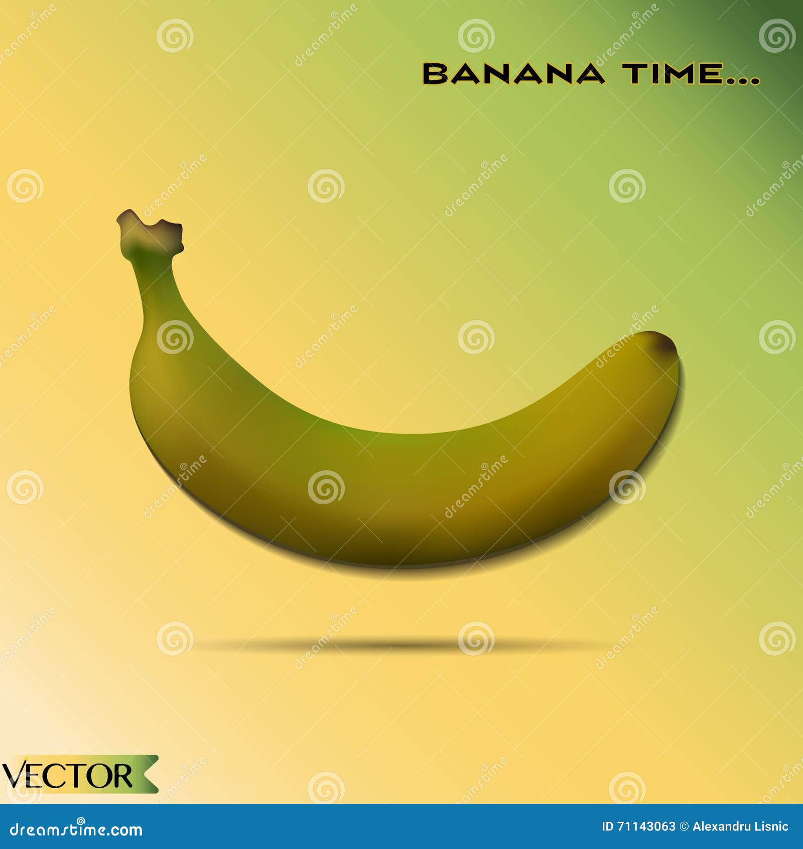 Banana time stock vector. Illustration of plantain, colour 71143063