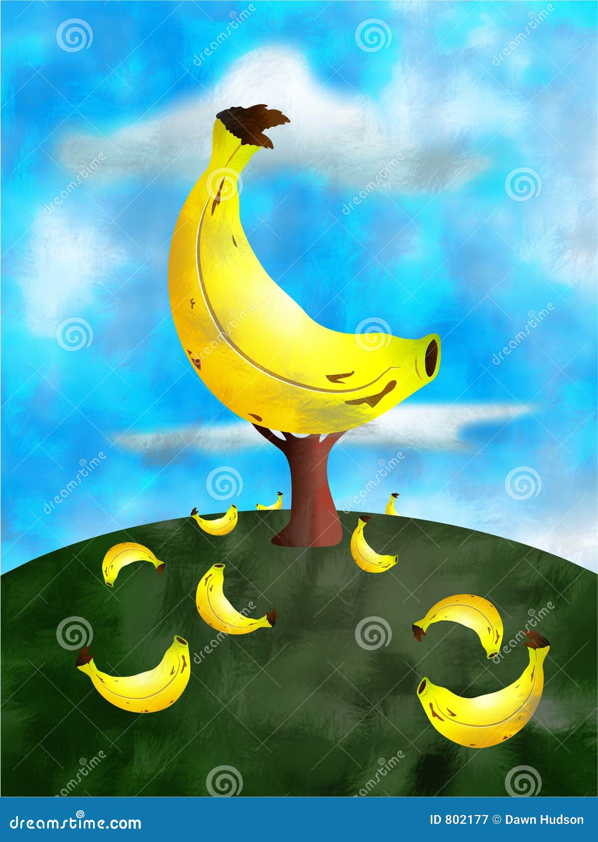 Banana tree stock illustration. Illustration of landscape - 802177