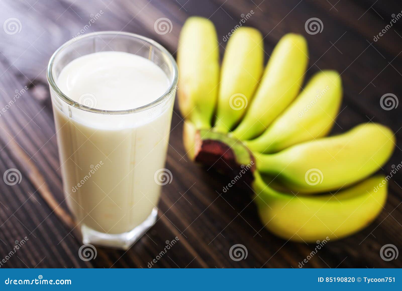 Banana yogurt stock photo. Image of milk, leaf, drink 85190820