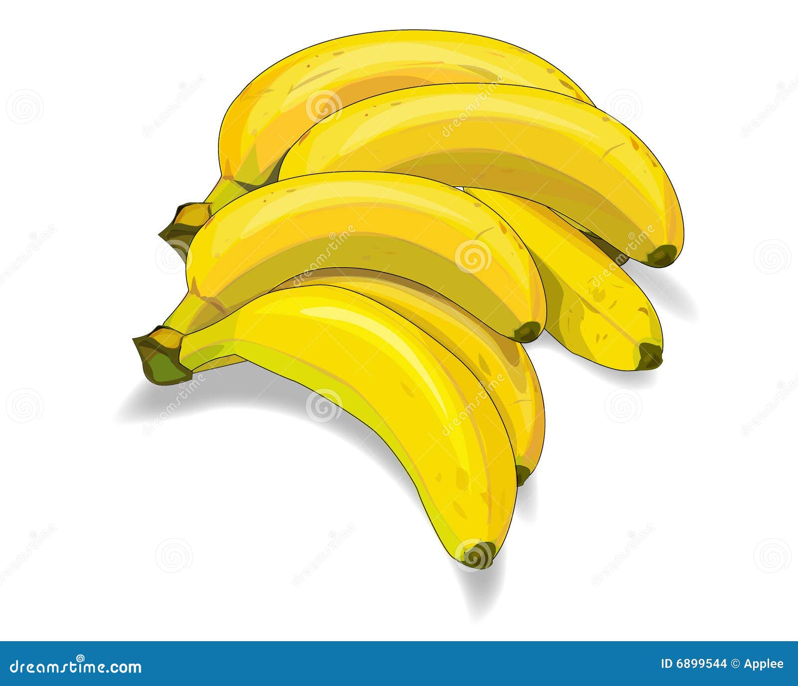 Bunch of Bananas Illustration Stock Vector Illustration of white