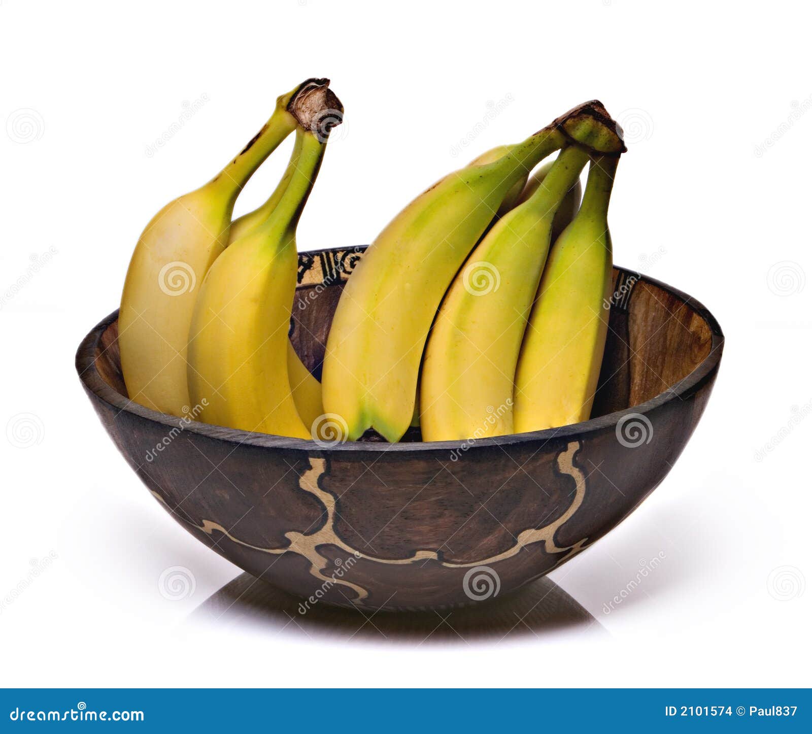 Bananas in an African Bowl stock photo. Image of isolated 2101574