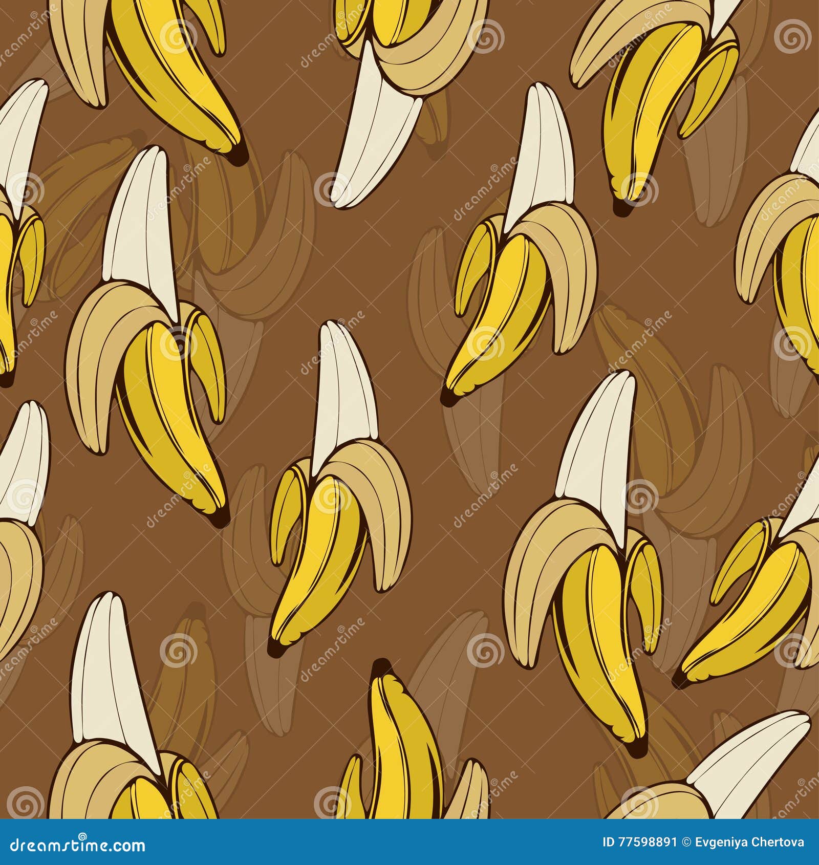 Póster Mão de banana desenho padrão sem emenda 