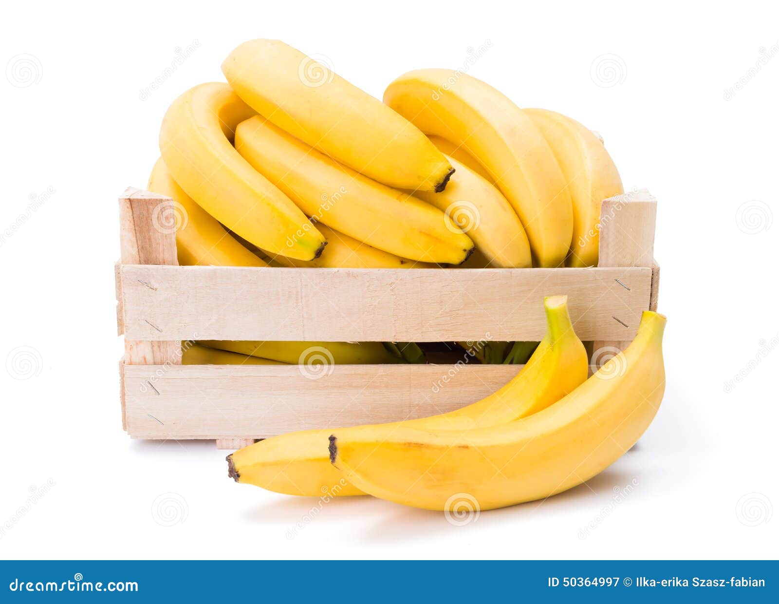 bananas in wooden crate