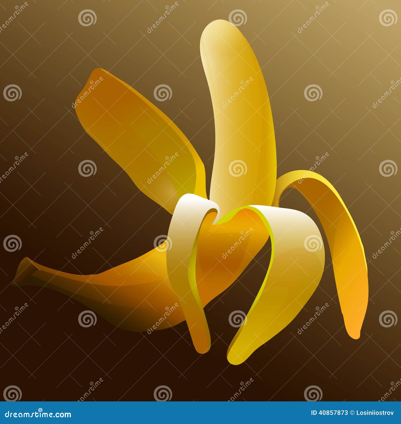 Essbare abgezogene gelbe Bananenschale