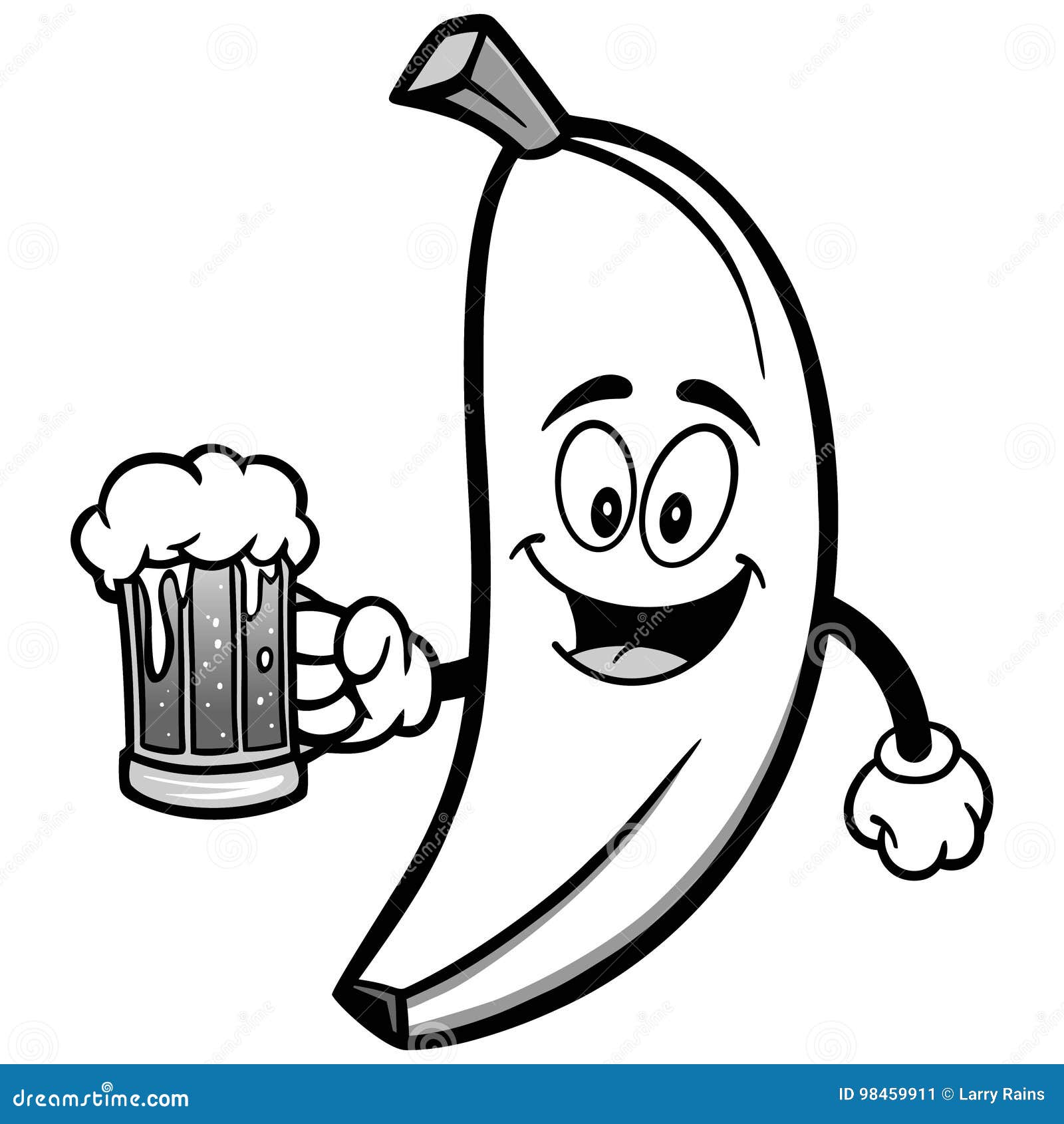 Banane Mit BierIllustration Vektor Abbildung Illustration von