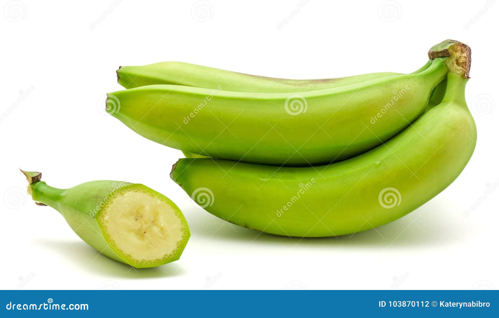 Banane Verte De Plantain D'isolement Photo stock Image du entier