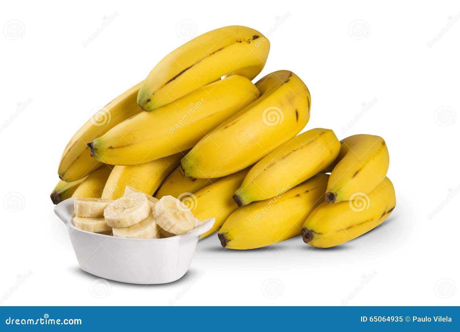 A Banch of Bananas and a Sliced Banana. Stock Image Image of fresh