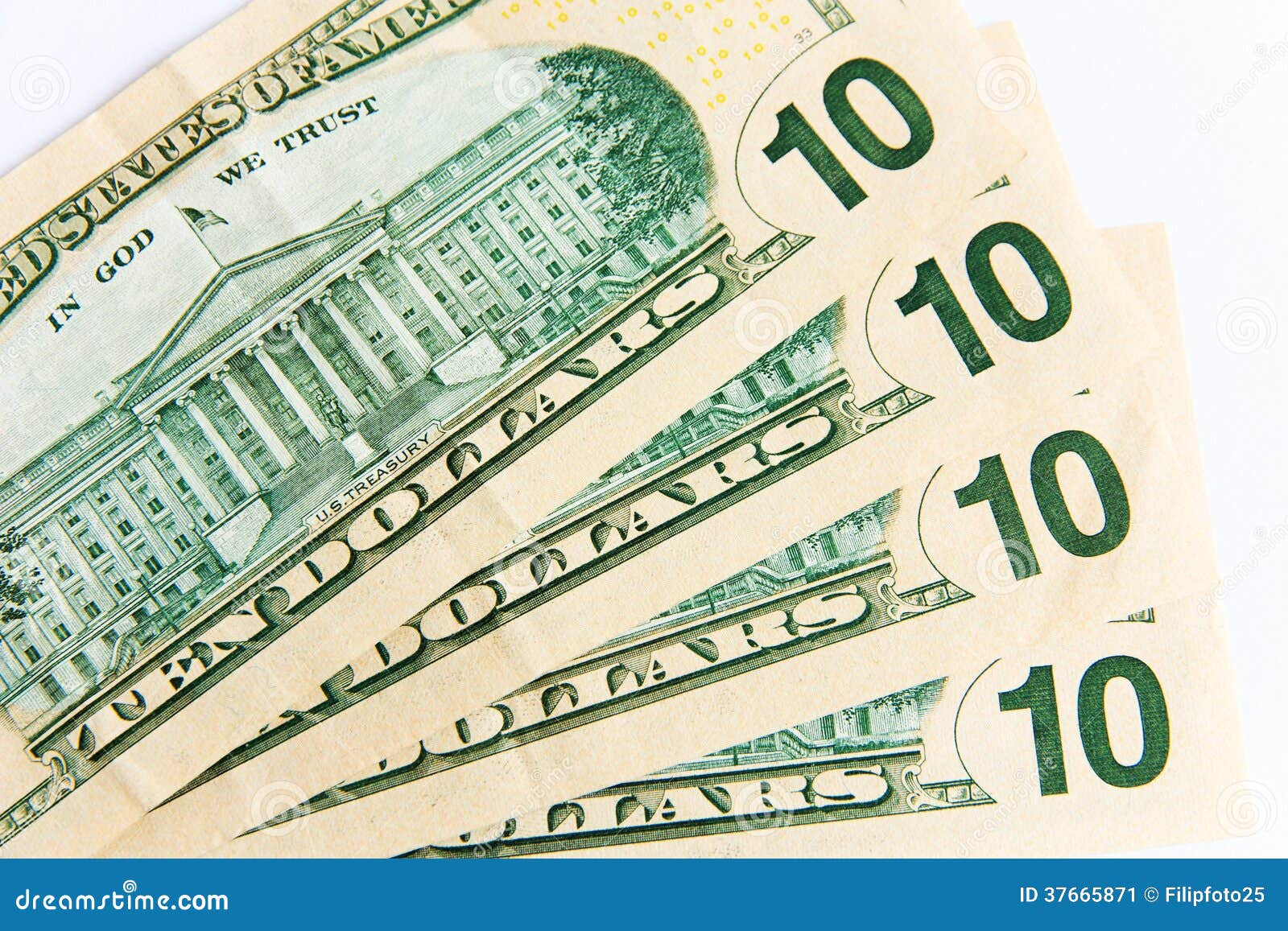 380 Banconota Da 10 Dollari Statunitensi Illustrazioni Foto Stock - Foto 5