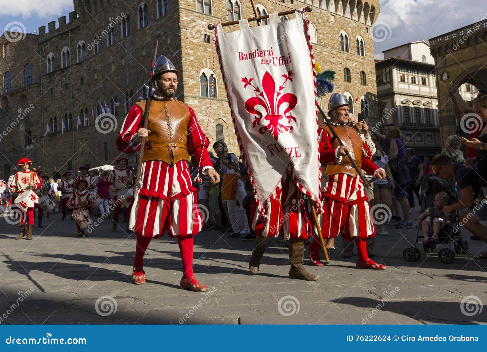 Band of flag bearers editorial stock image. Image of historic 76222624