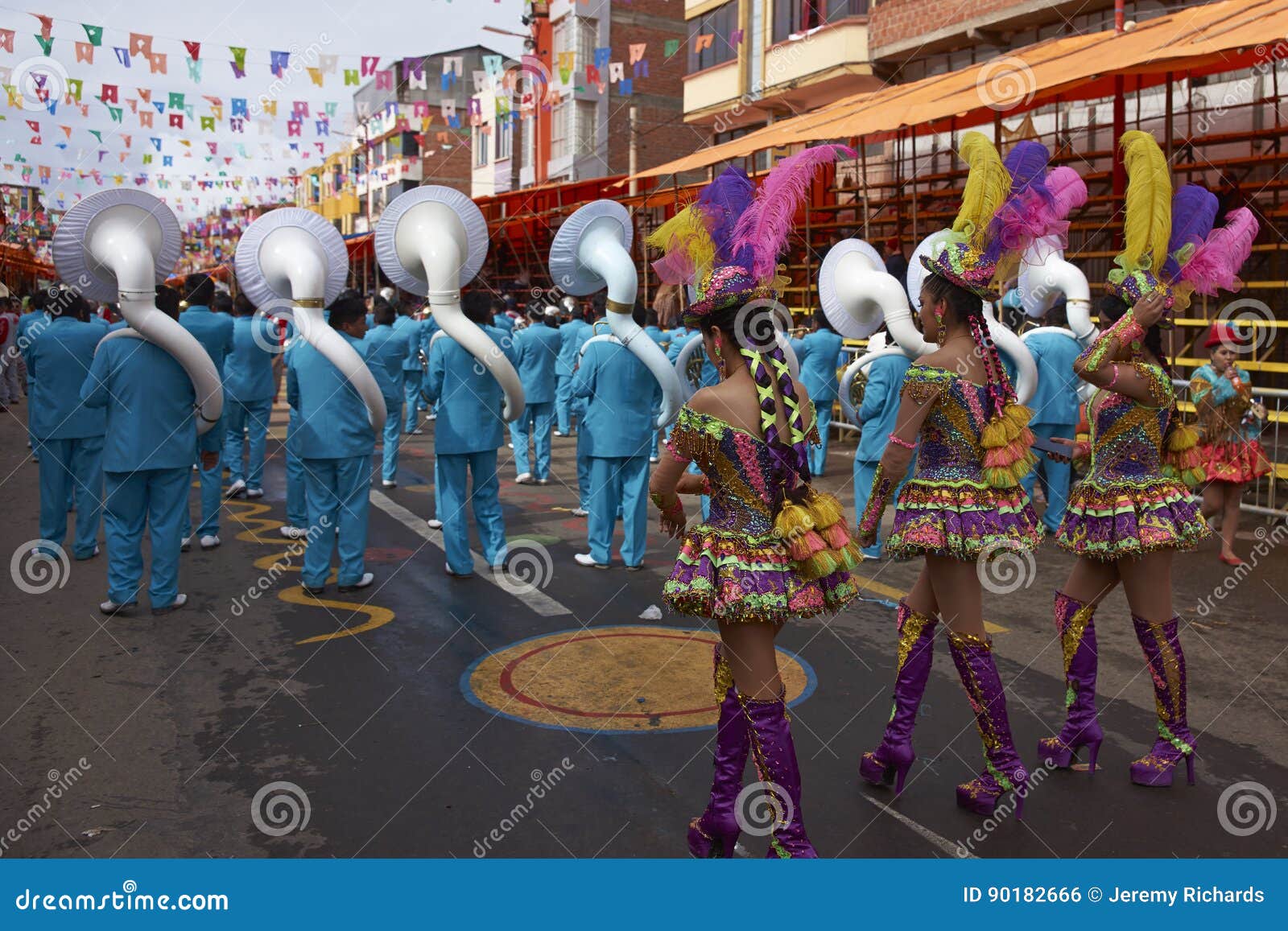 Band of a Morenada Dance Group at the Oruro Carnival in Bolivia ...
