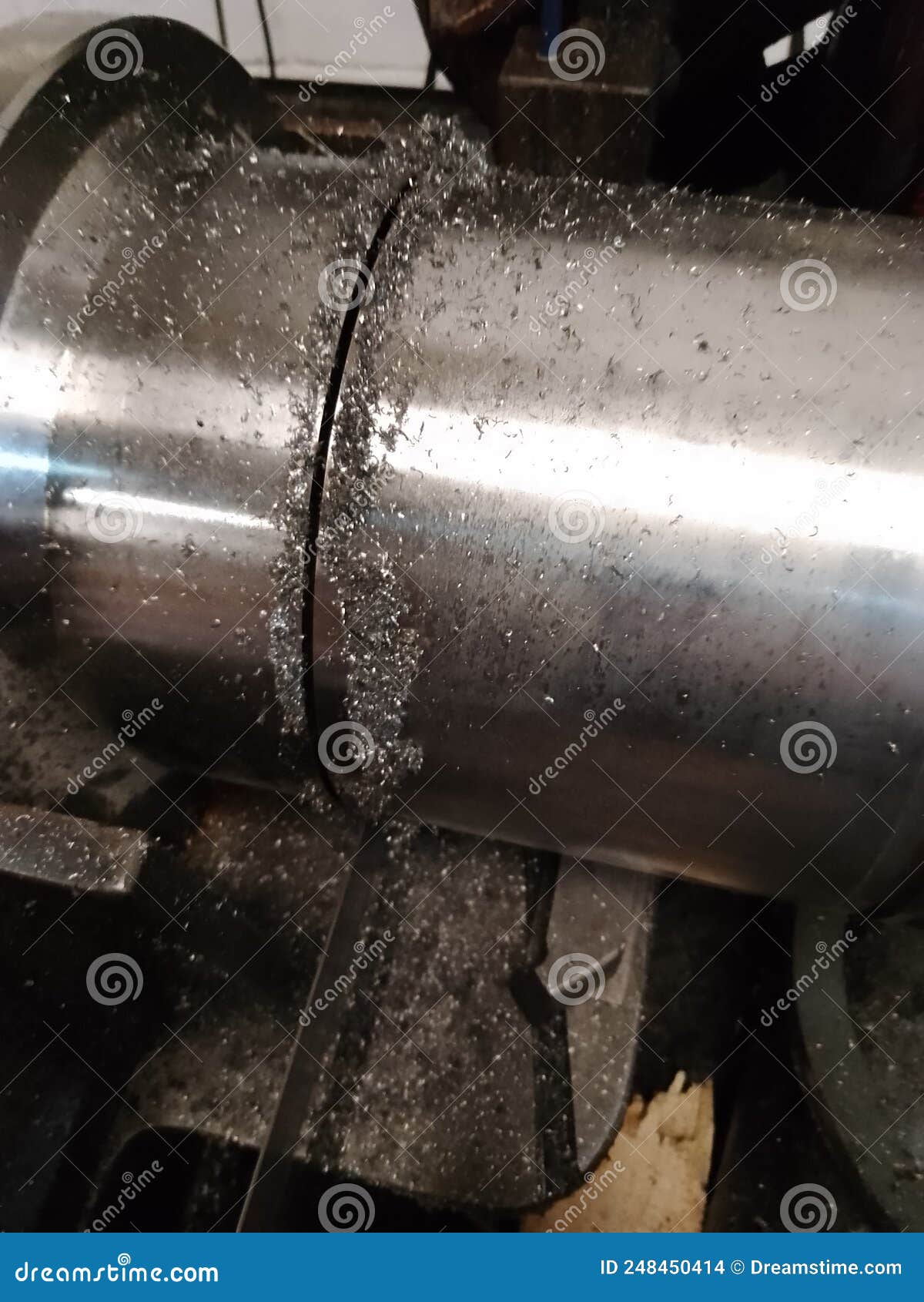 Band Saw Cutting Stainless Steel Stock Photo Image of stainless