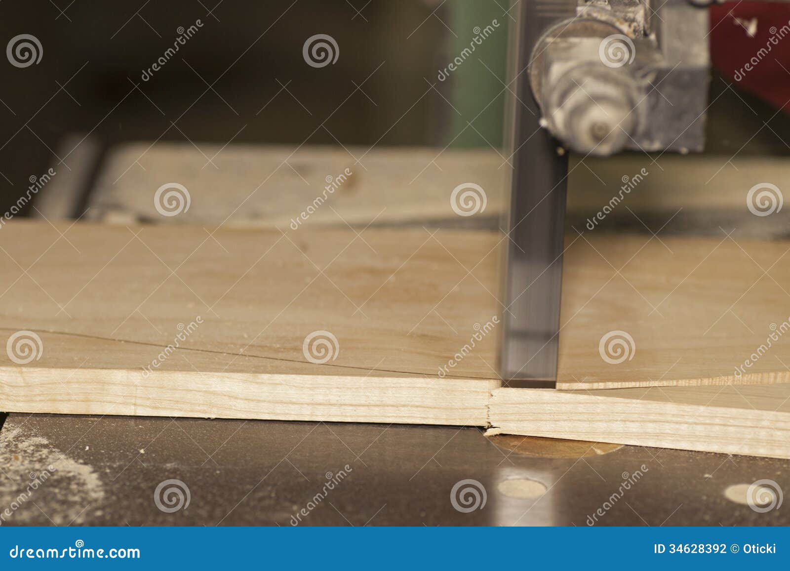 Band saw cutting stock photo. Image of working, woodwork 34628392