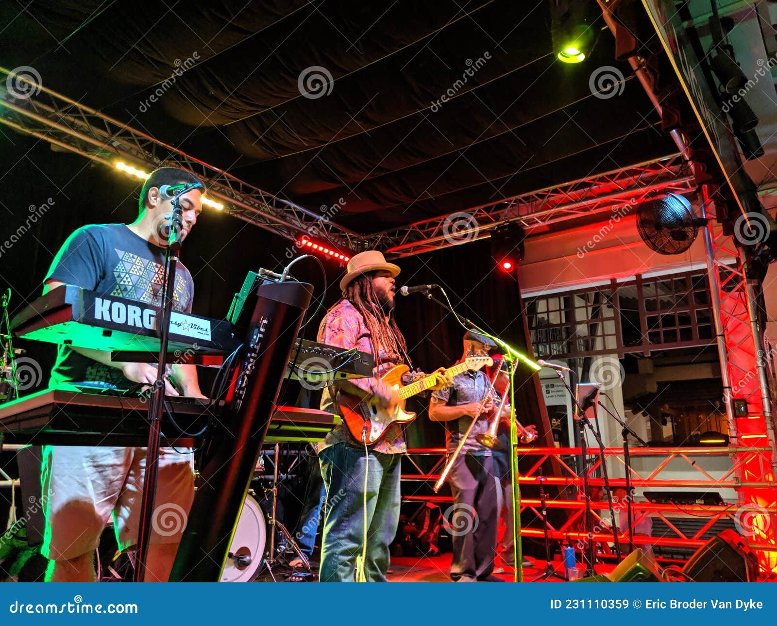 Banda De Orientação Cantando E Emperrando No Palco Em Mai Tai Bar Imagem de  Stock Editorial - Imagem de microfone, feliz: 231110359