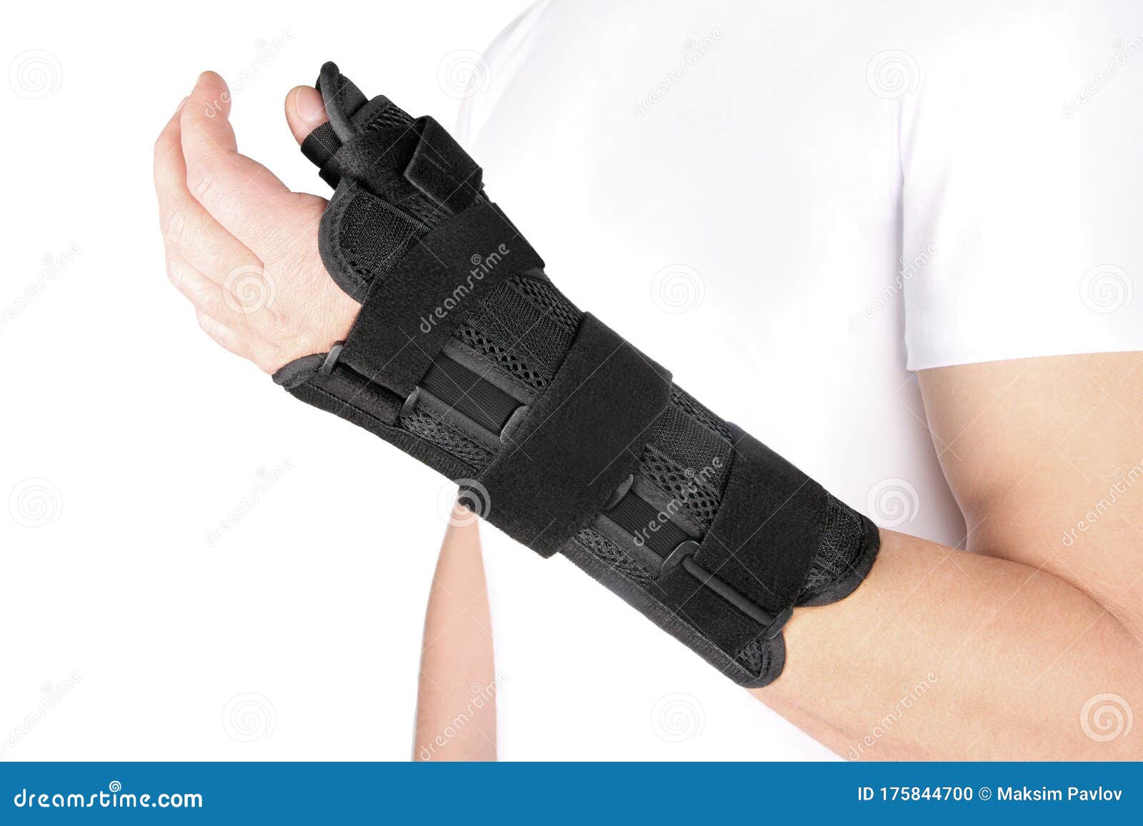 Bandage à Poignet élastique. Pansement à Main Orthopédique. Photo stock -  Image du bras, cassé: 175844700