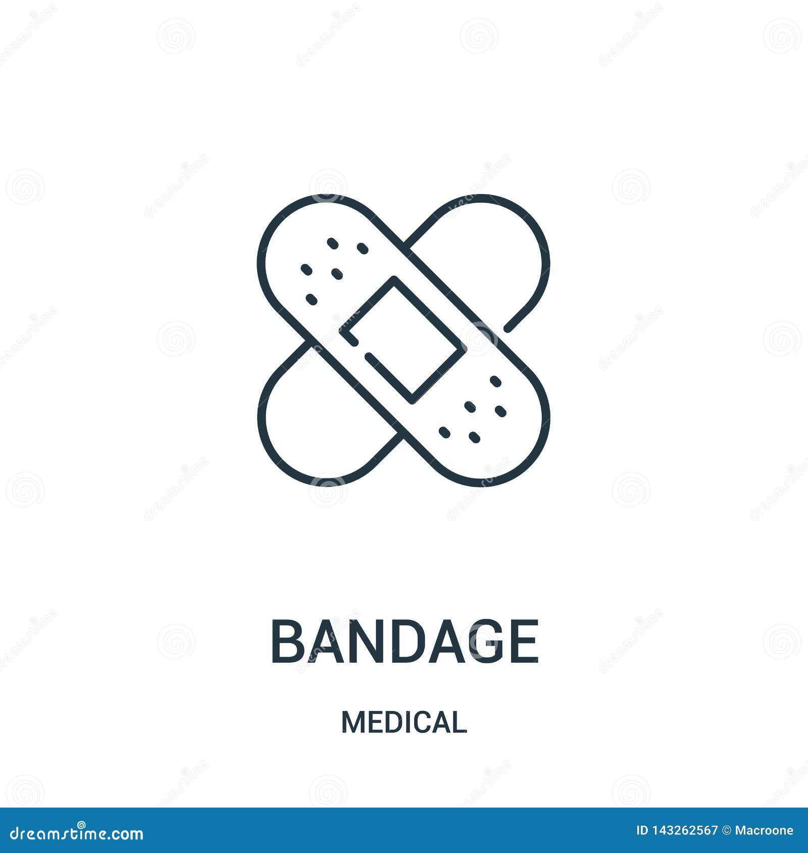 bandage icon  from medical collection. thin line bandage outline icon  