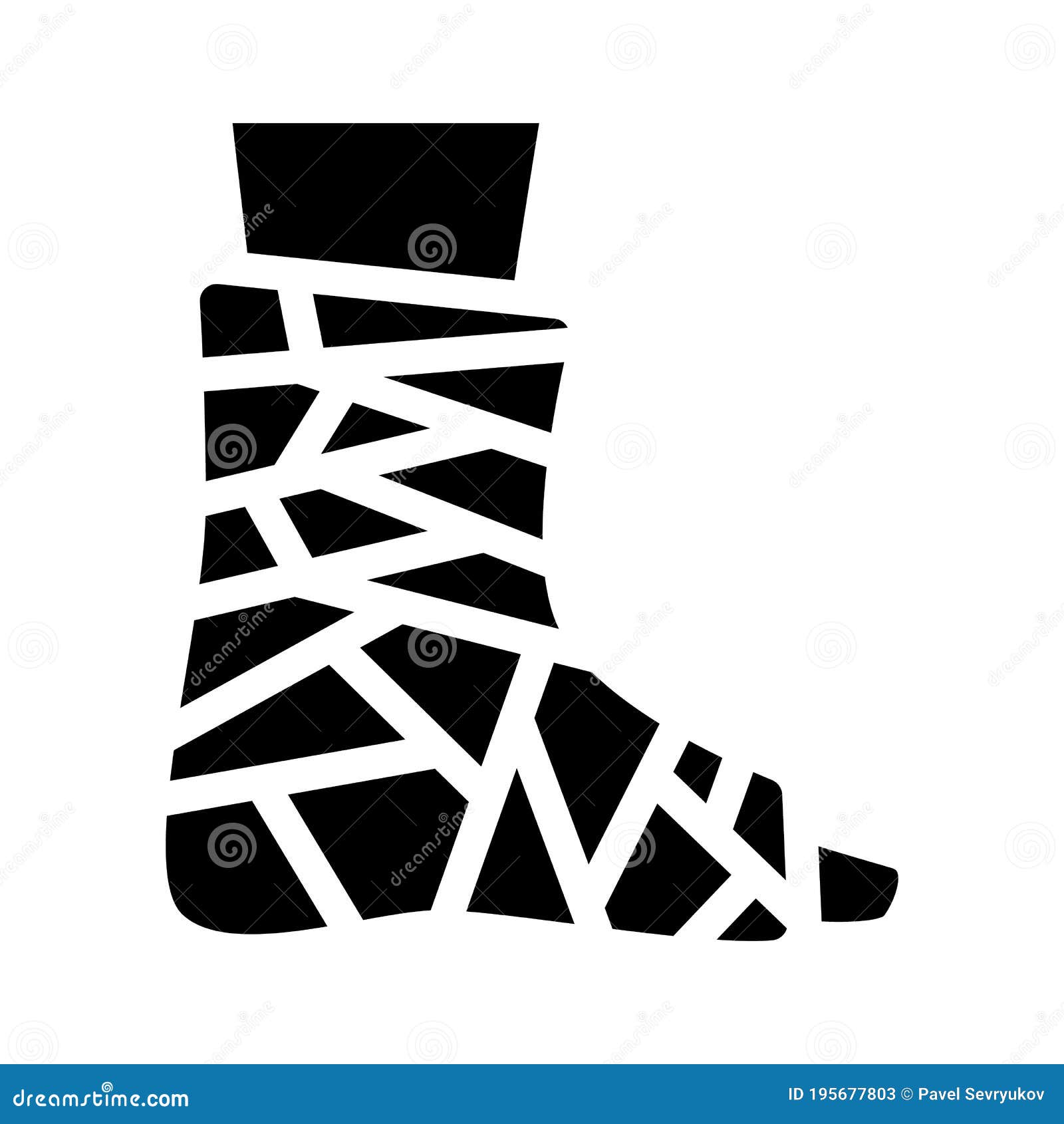 Bandaged Ankle Glyph Icon Vector Isolated Illustration Stock Vector ...