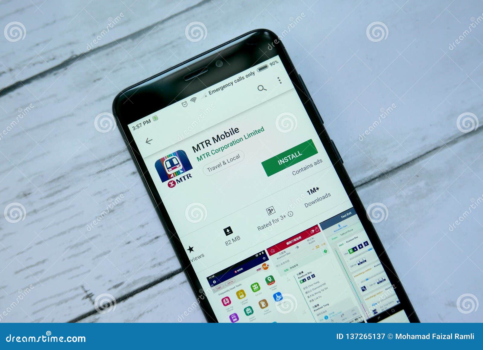 BANDAR SERI BEGAWAN,BRUNEI JANUARY 21ST,2019 MTR Mobile Application on an Android Google