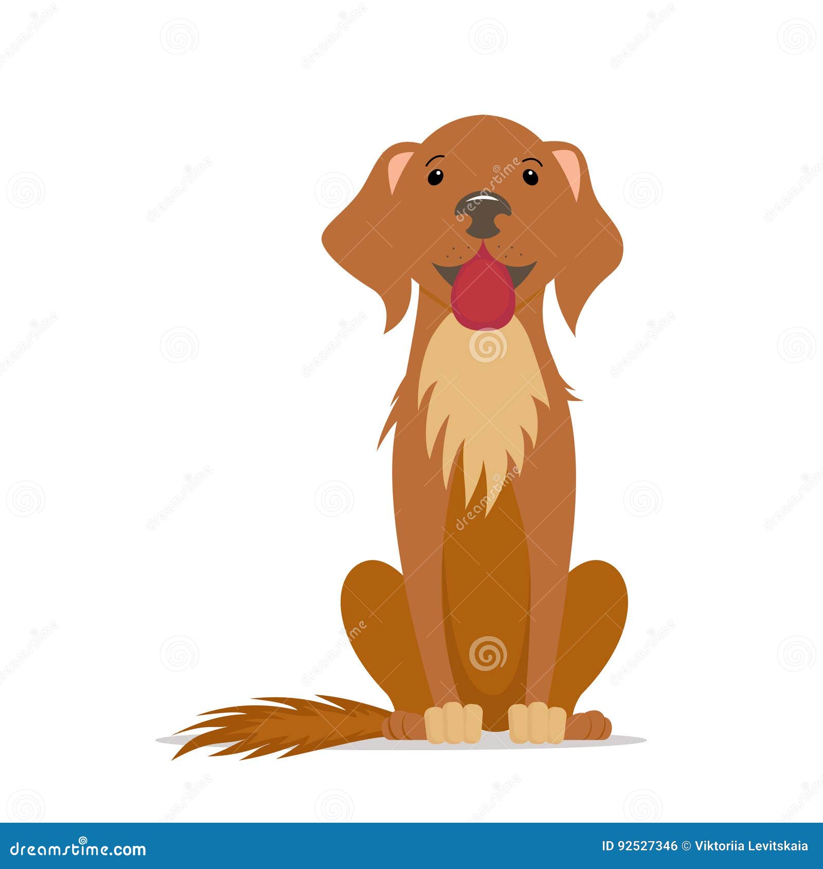Bande Dessinée Mignonne Grand Chien Brun Amical Reposant La