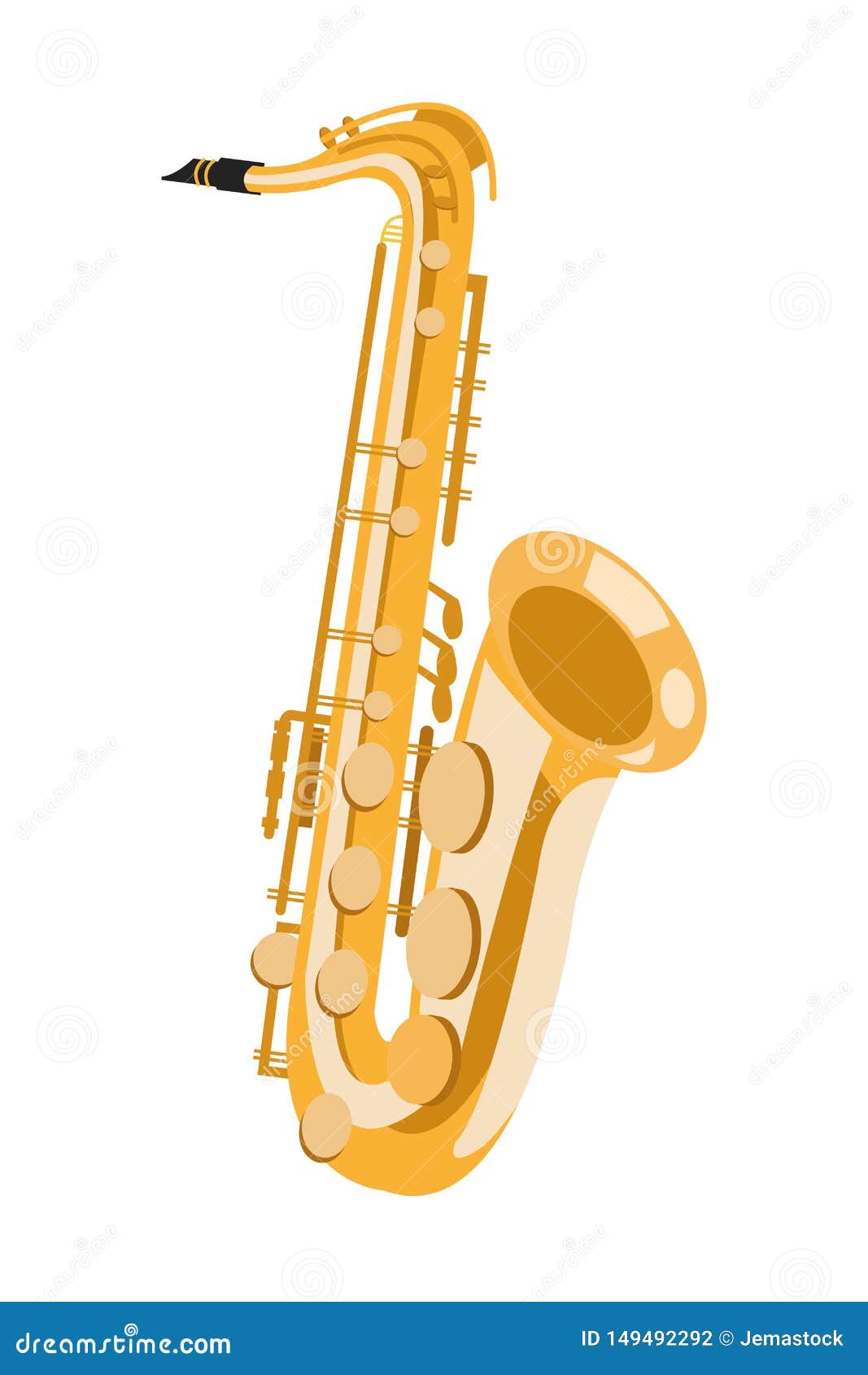 Bande Dessin?e D'ic?ne De Saxophone Illustration de Vecteur