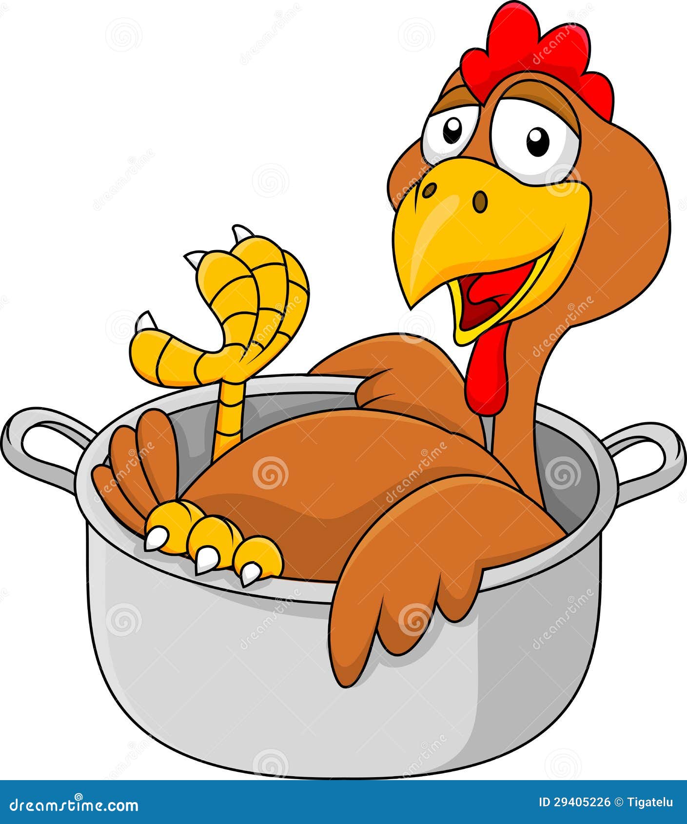Bande Dessinée De Poulet Dans La Casserole Illustration de Vecteur