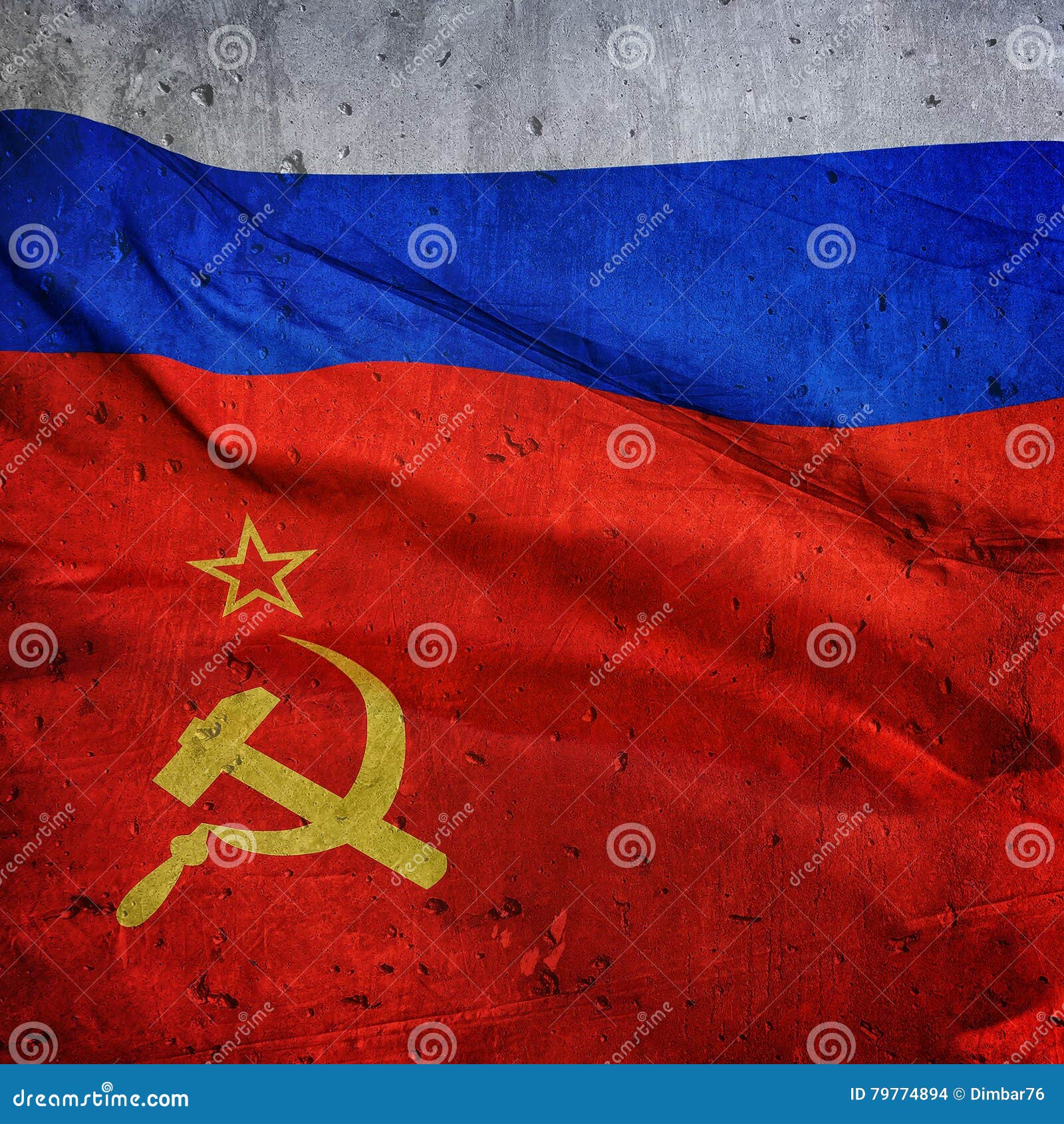 A Bandeira Da Federação Russa E a URSS No Backgroun Foto de Stock - Imagem  de stalino, simbolismo: 79774894