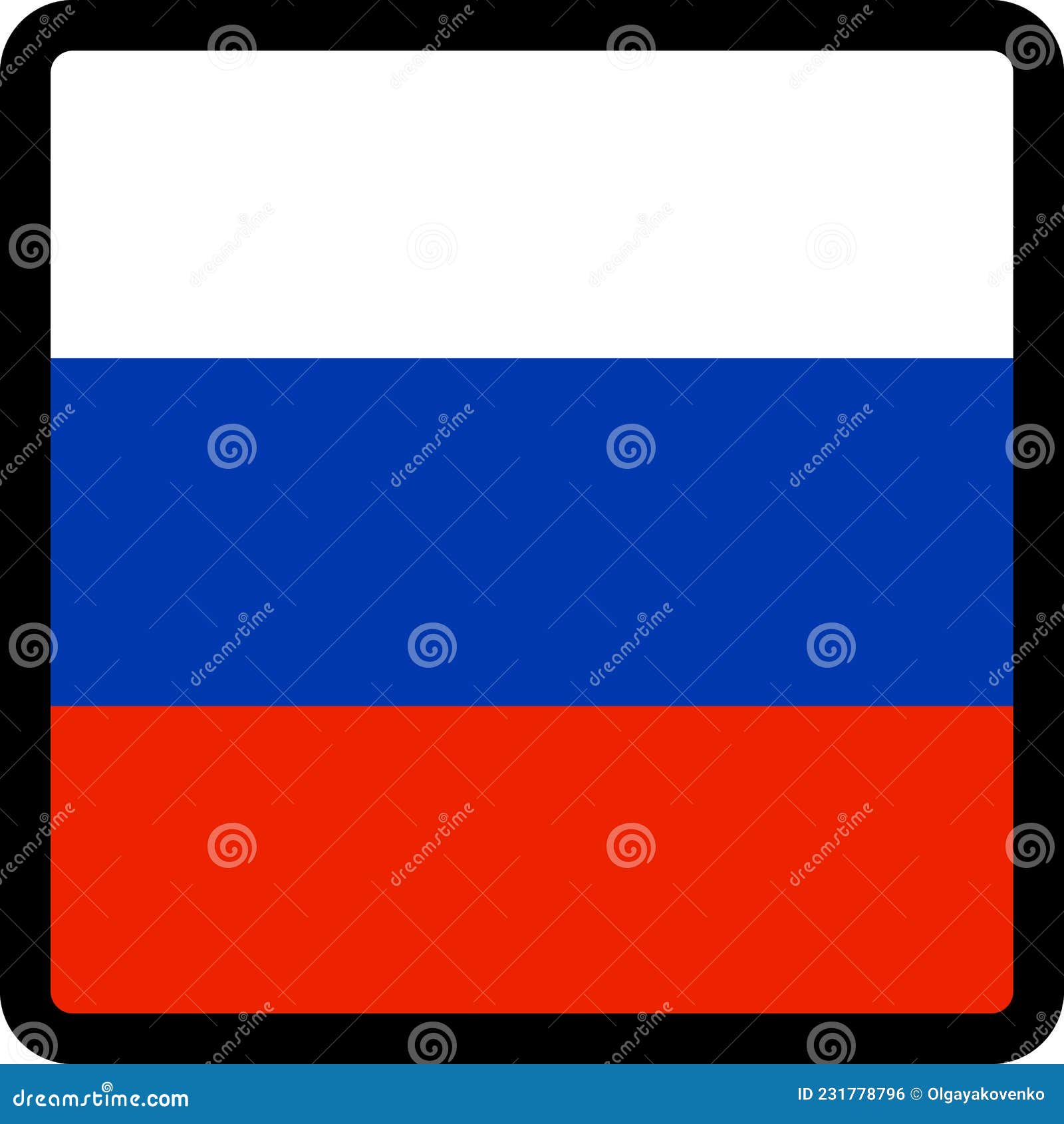 Botão de bandeira russa bandeira da federação russa branco azul