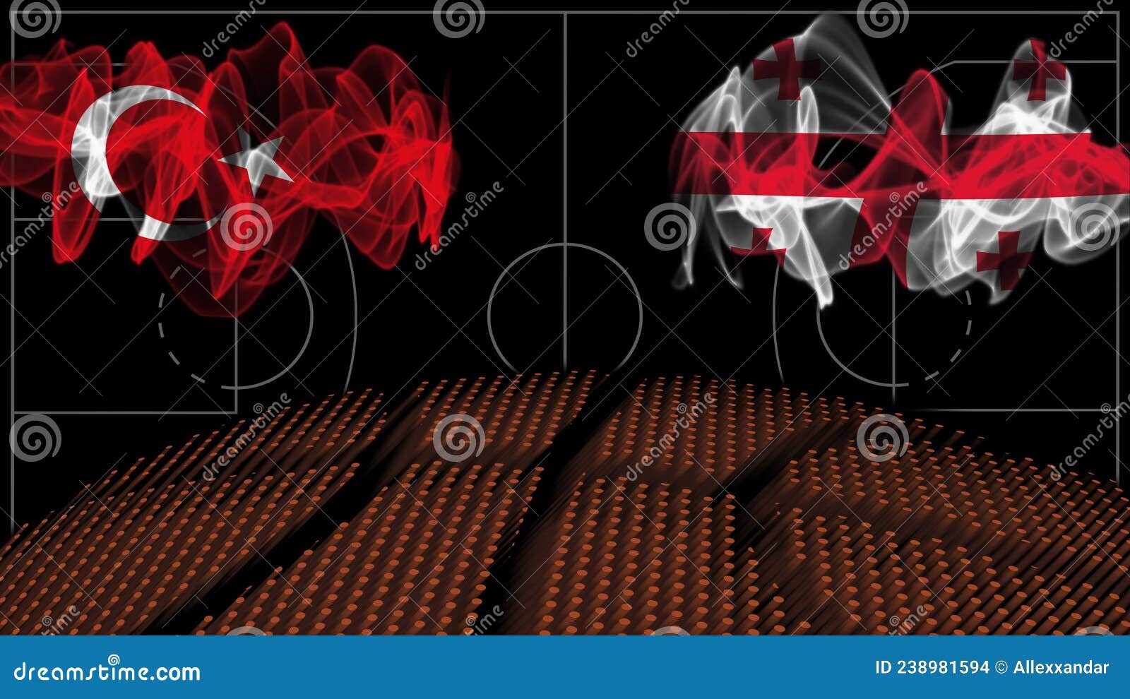 Bandeira De Basquete Turquia Vs Georgia Ilustração Stock - Ilustração