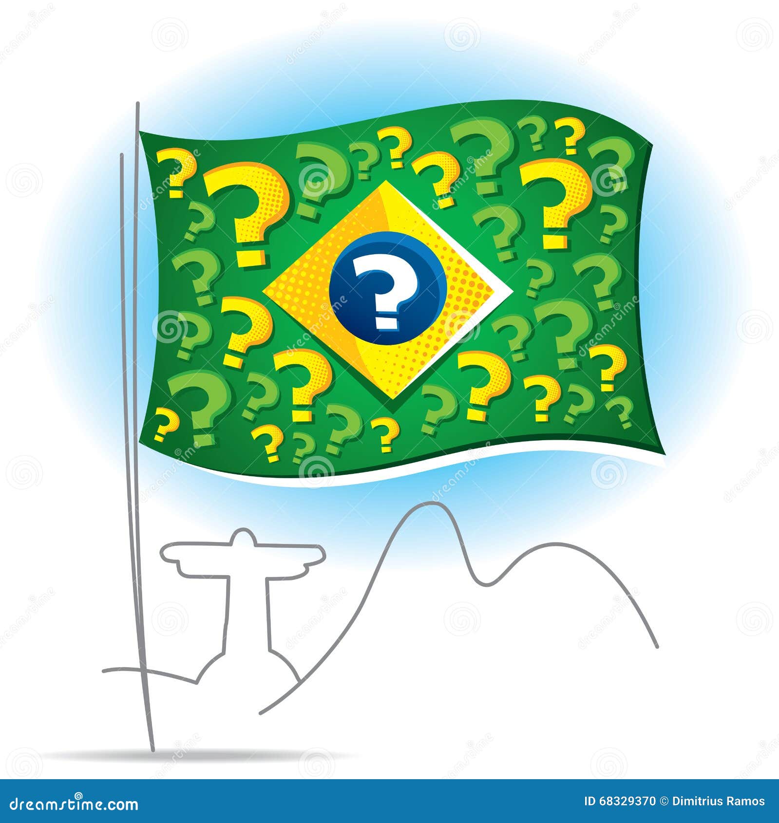 Bandeira De Brasil Com Muitos Pontos De Interrogação Ilustração do Vetor - Ilustração de dilemas, falha: 68329370