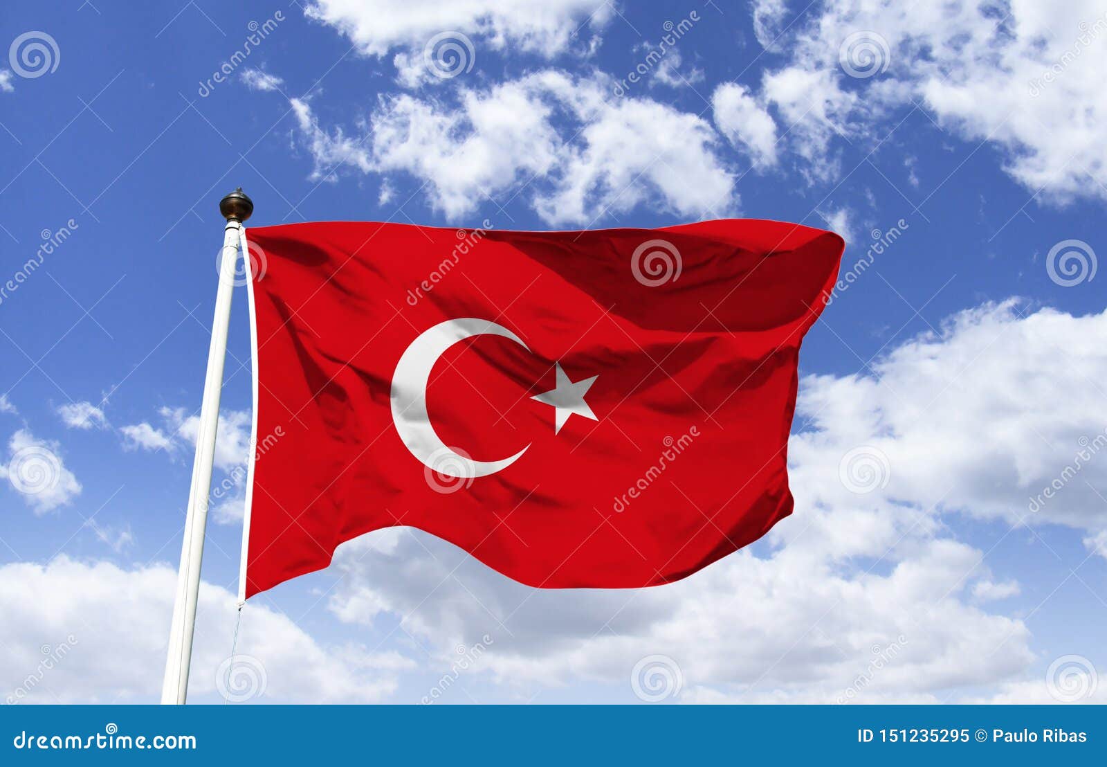 Bandeira De Turquia Bandeira Vermelha Com Lua Da Estrela Imagem De Stock Imagem De Azul Islamica 151235295
