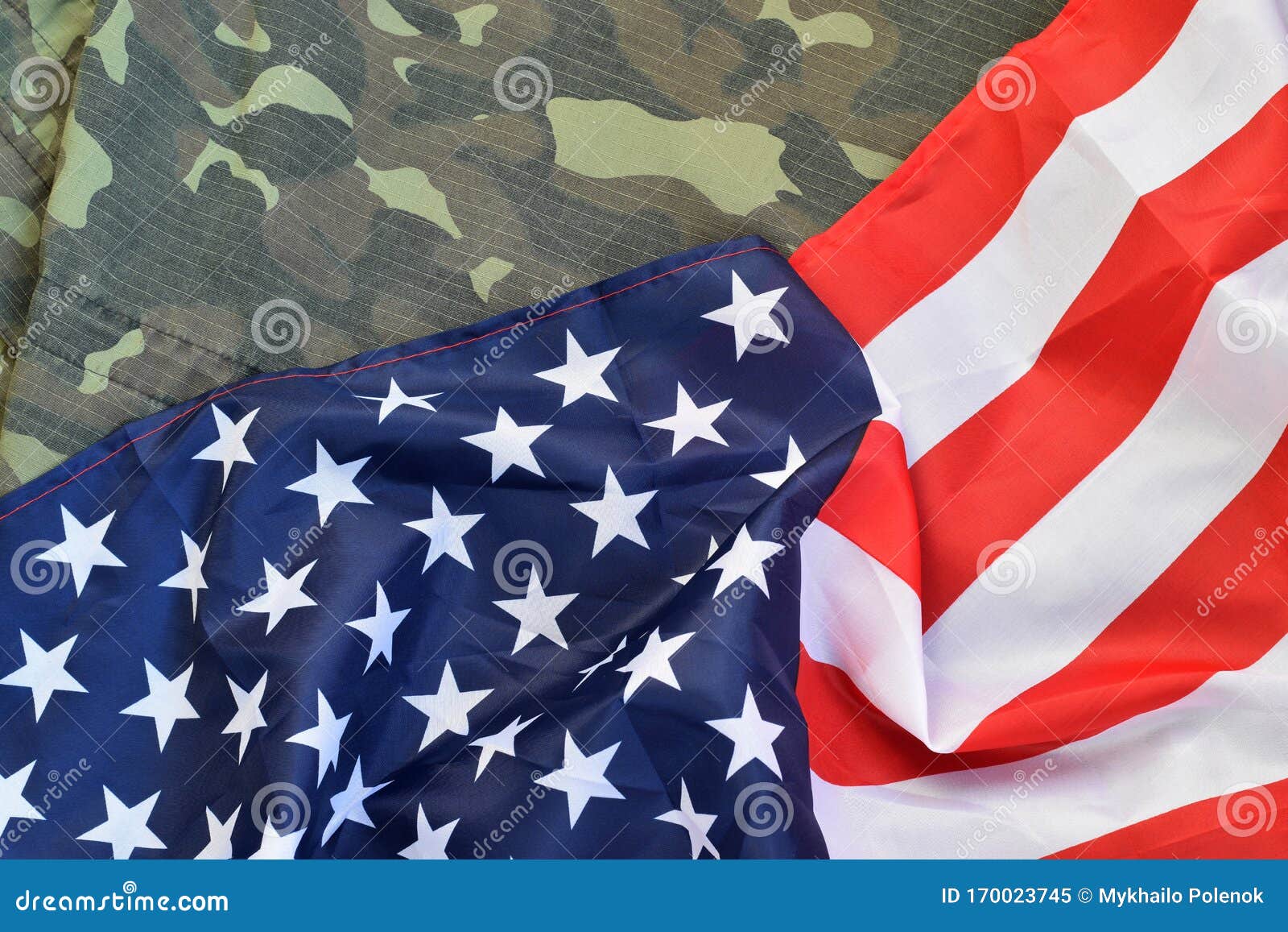 Estados Unidos da América bandeira e casaco uniforme militar