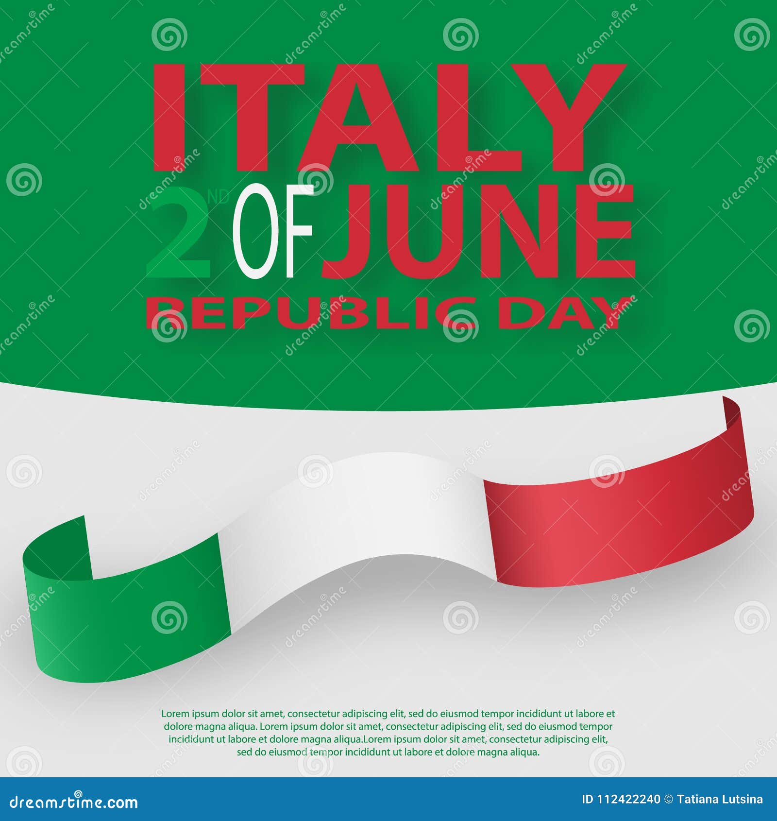 Bandeira Italiana Tradução Italiana Da Inscrição: Itália Em Segundo De  Junho Feriado Italiano Da República Ilustração do Vetor - Ilustração de  frente, escova: 112422348